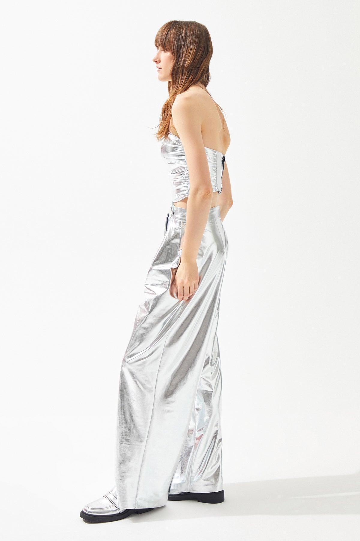 Parlak Fermuarlı Top - Eser Giyim