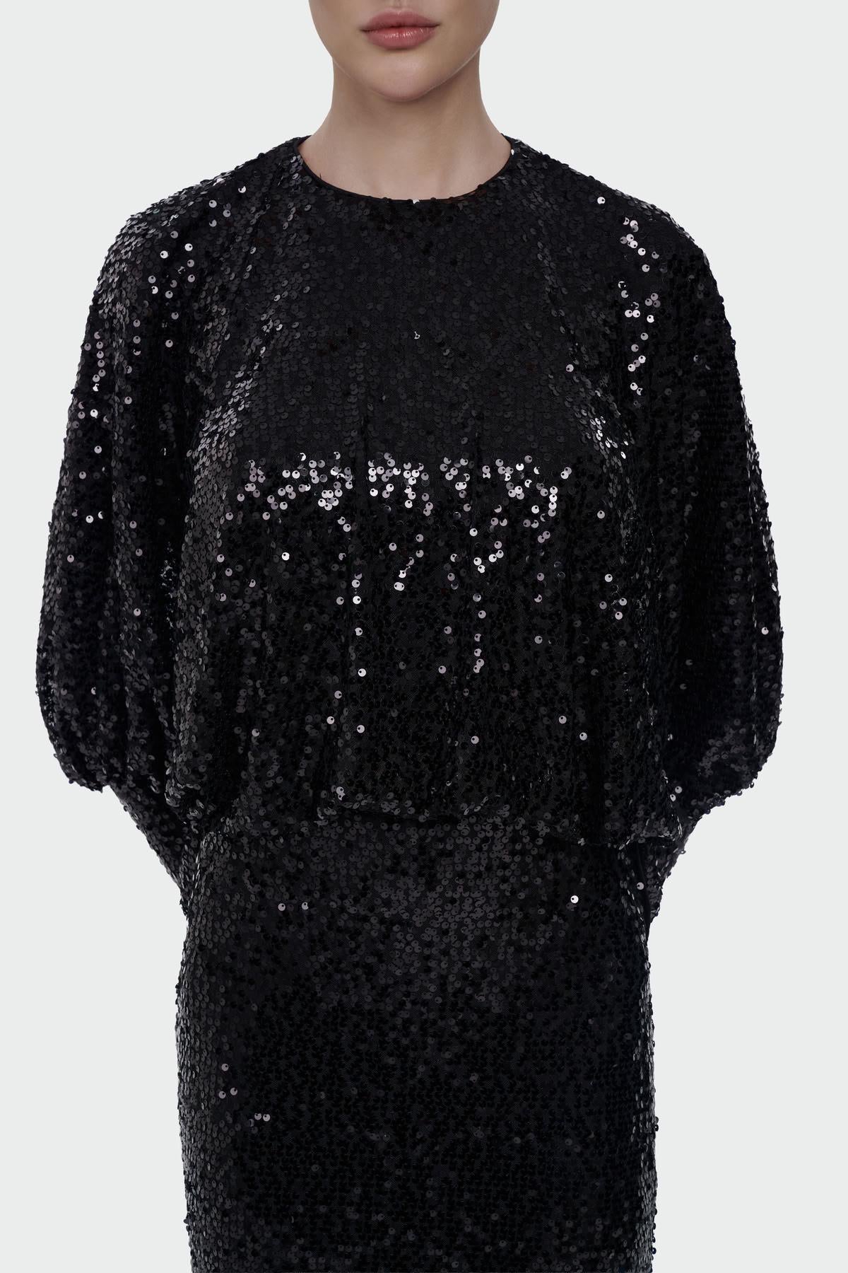 Sequin Blouse Skirt Evening Dress Set