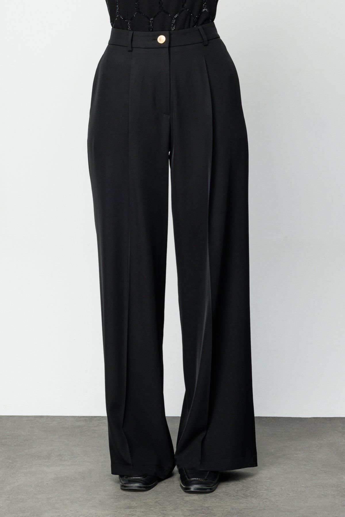 Pileli İspanyol Paça Pantolon - Eser Giyim