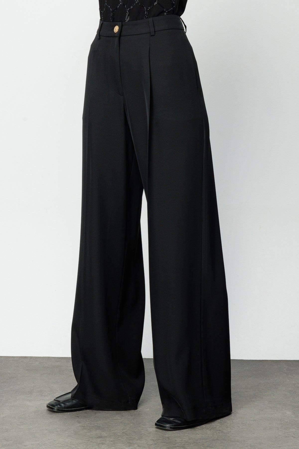 Pileli İspanyol Paça Pantolon - Eser Giyim