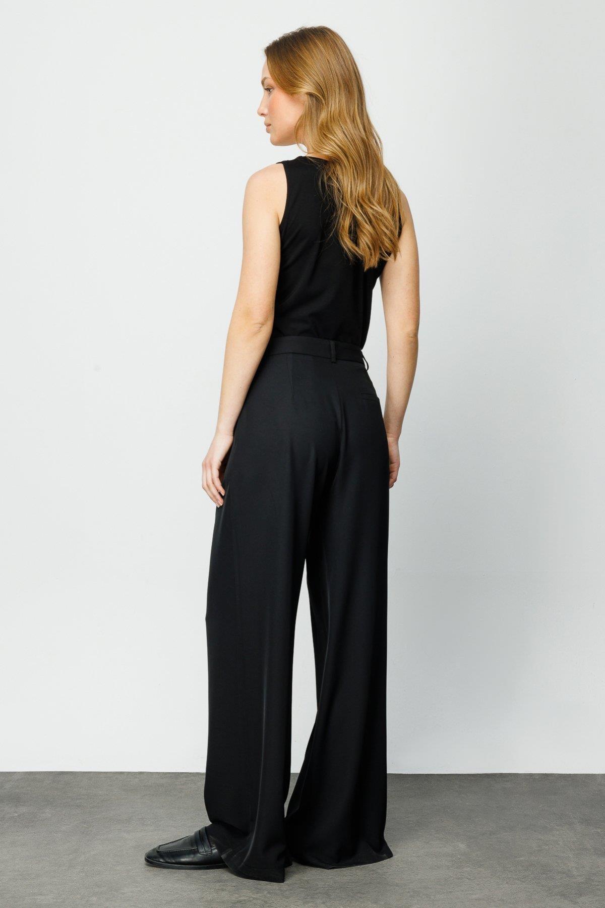 Pileli İspanyol Paça Pantolon - Eser Giyim