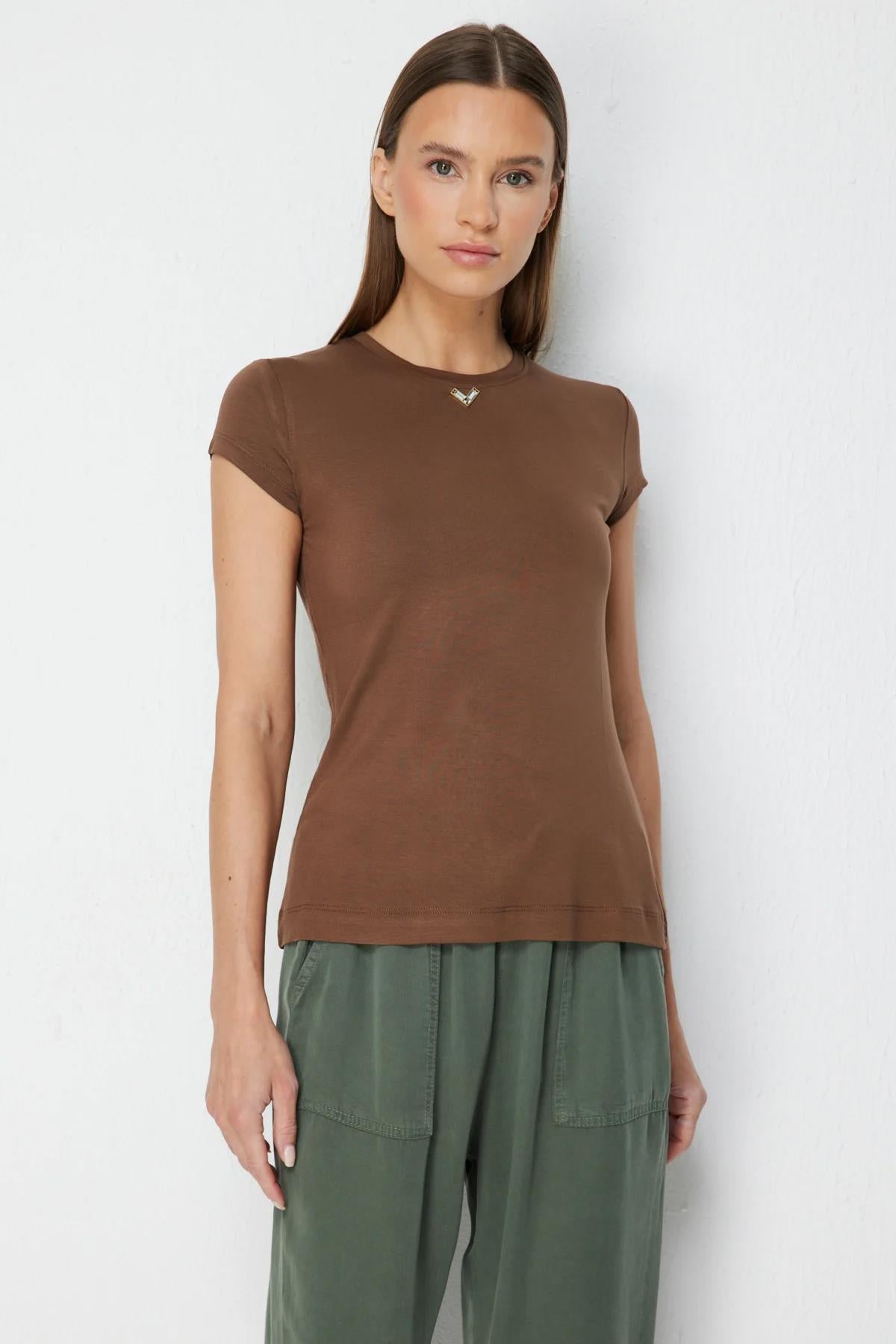Crew Neck Short Sleeve Blouse