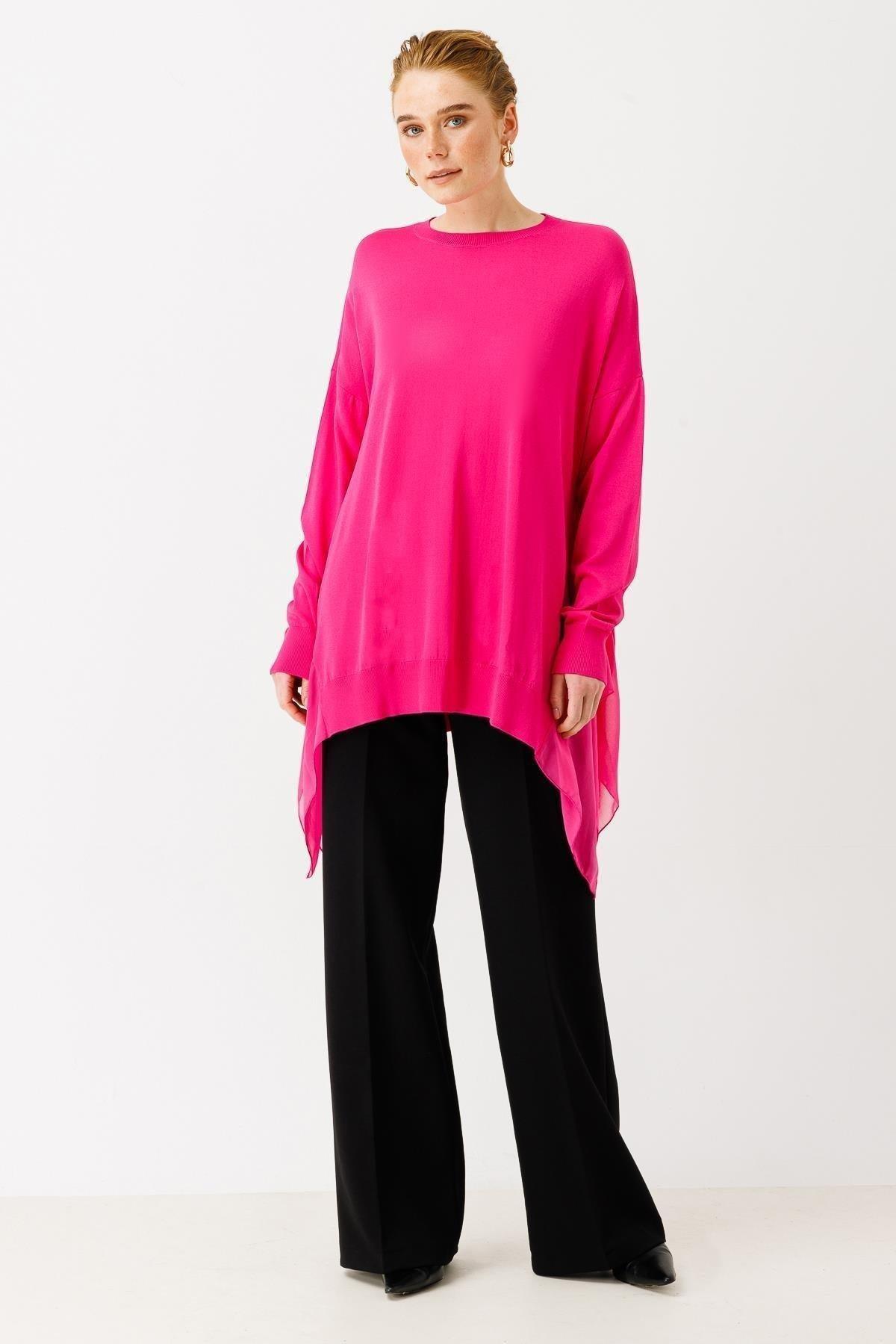 Şifon Detaylı Triko Tunik - Eser Giyim