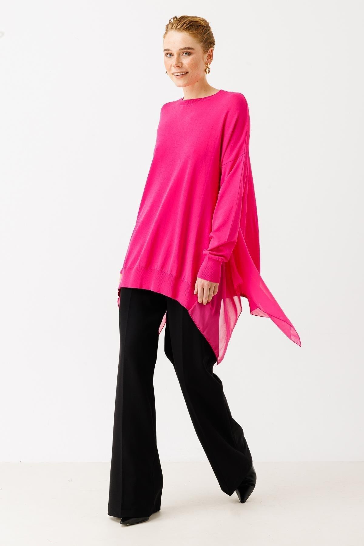 Şifon Detaylı Triko Tunik - Eser Giyim