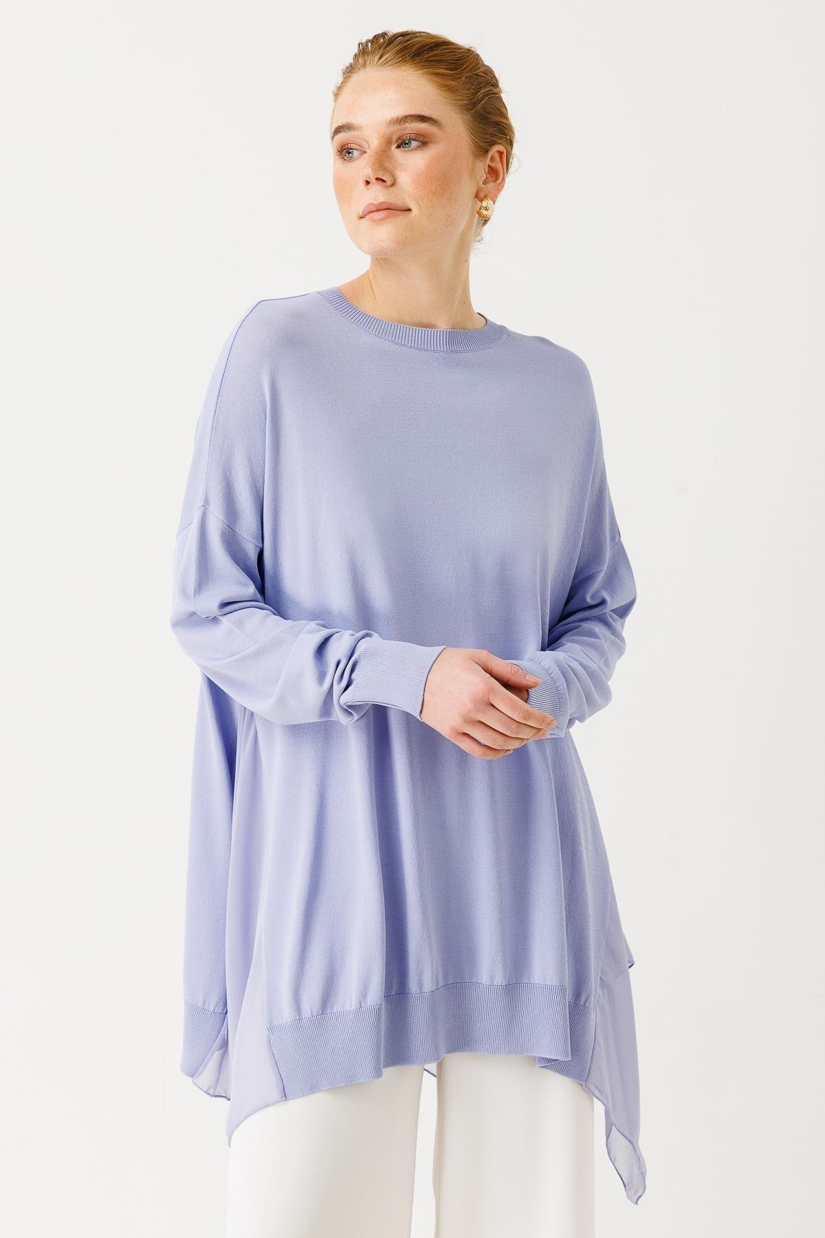 Şifon Detaylı Triko Tunik - Eser Giyim