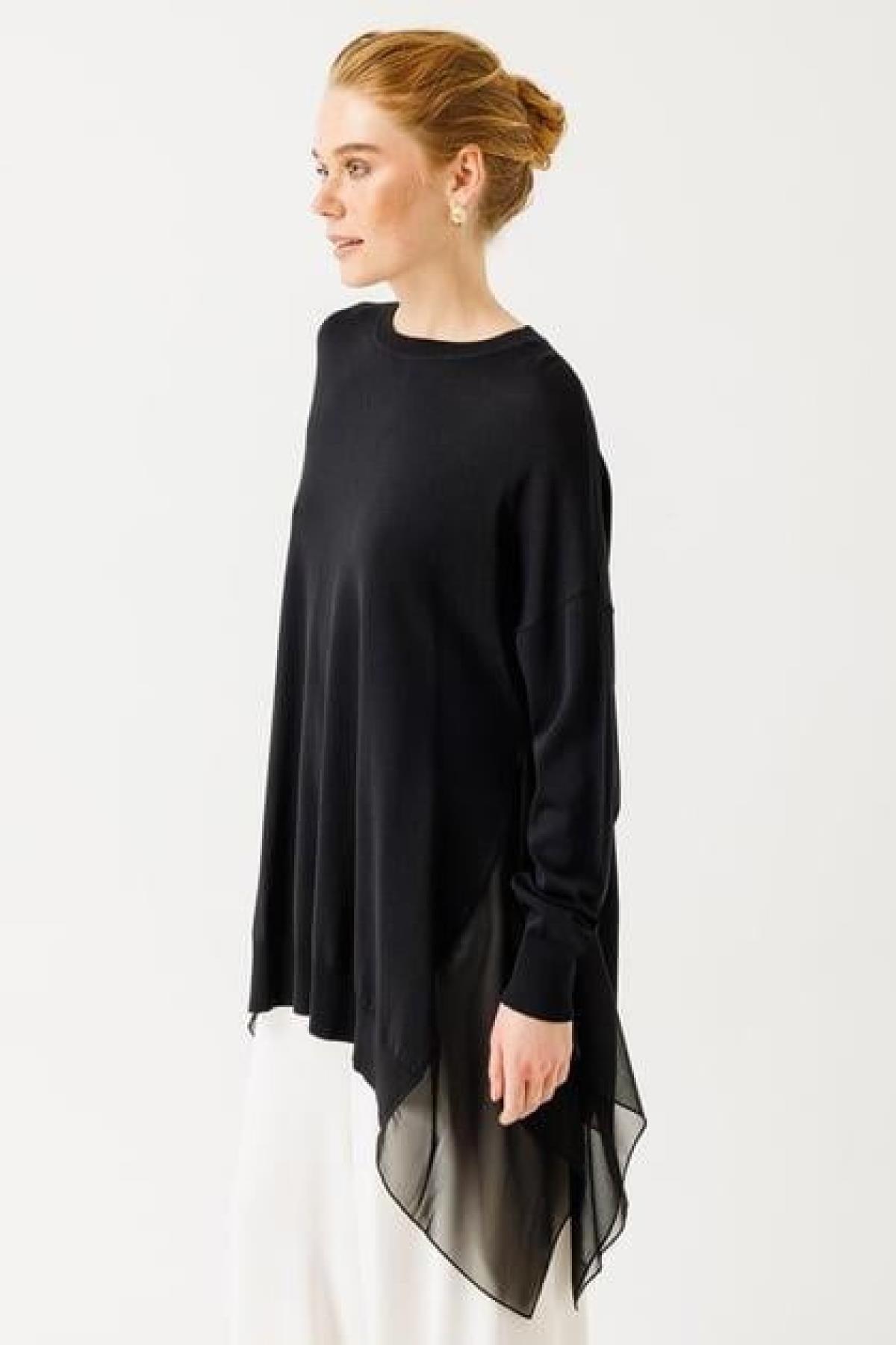 Şifon Detaylı Triko Tunik - Eser Giyim