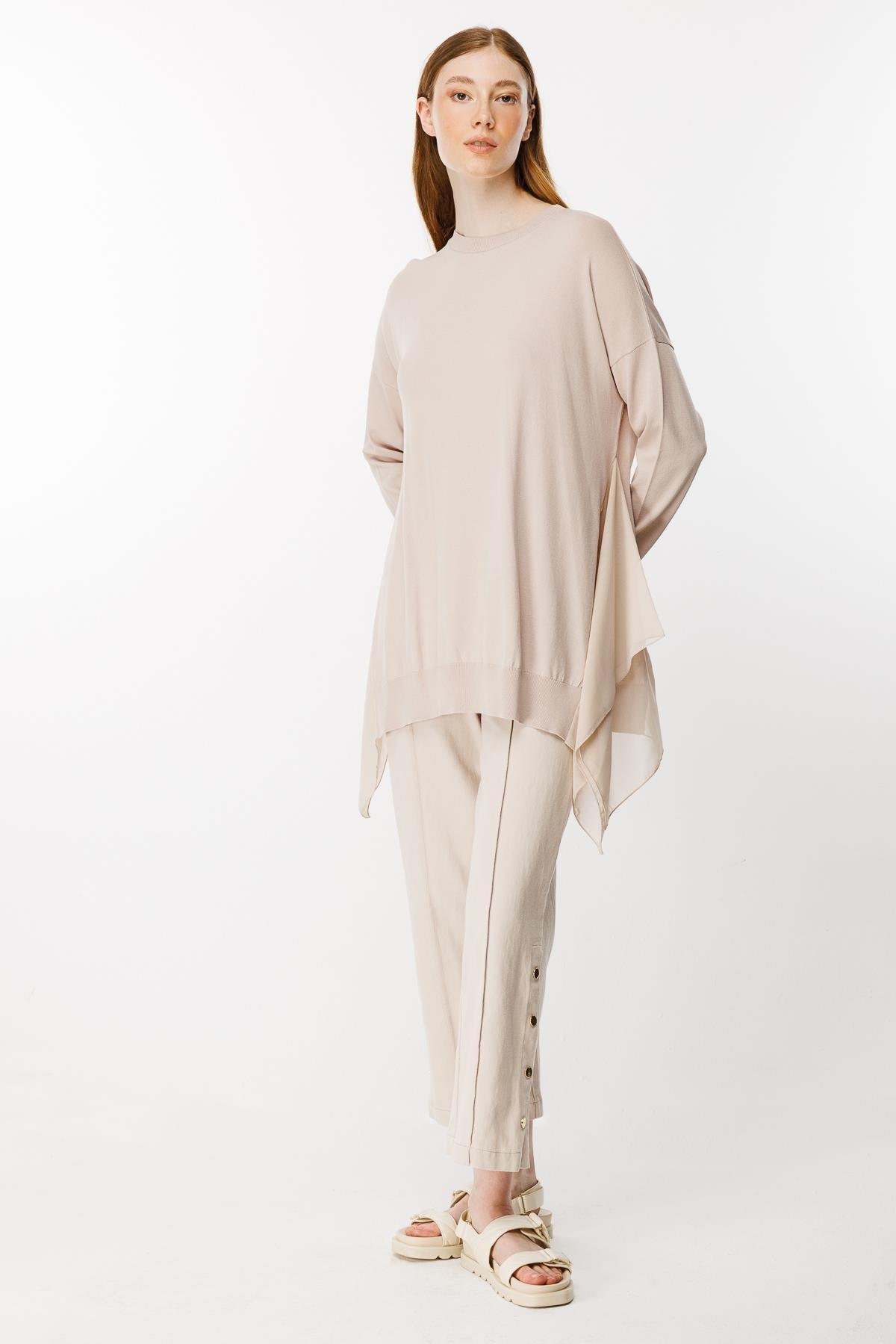 Şifon Detaylı Triko Tunik - Eser Giyim