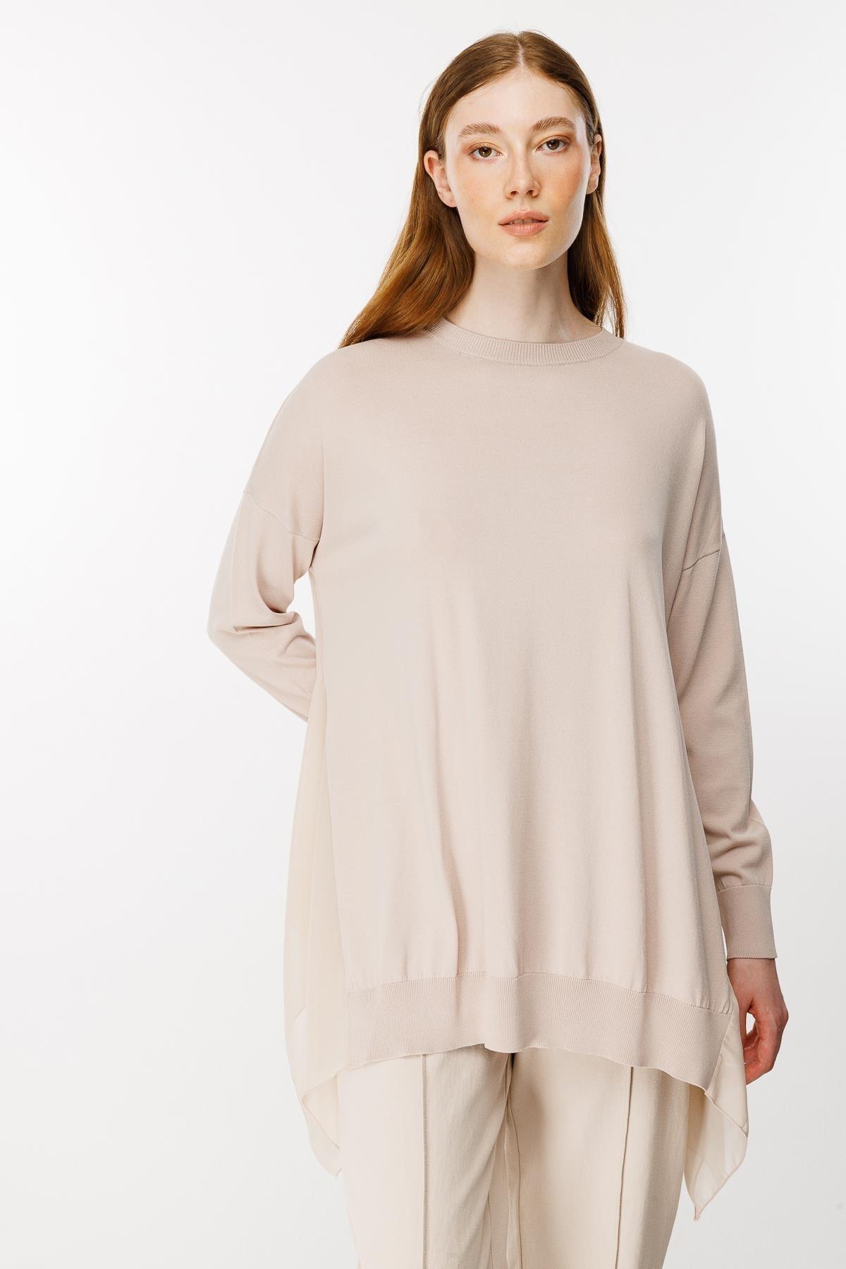 Şifon Detaylı Triko Tunik - Eser Giyim