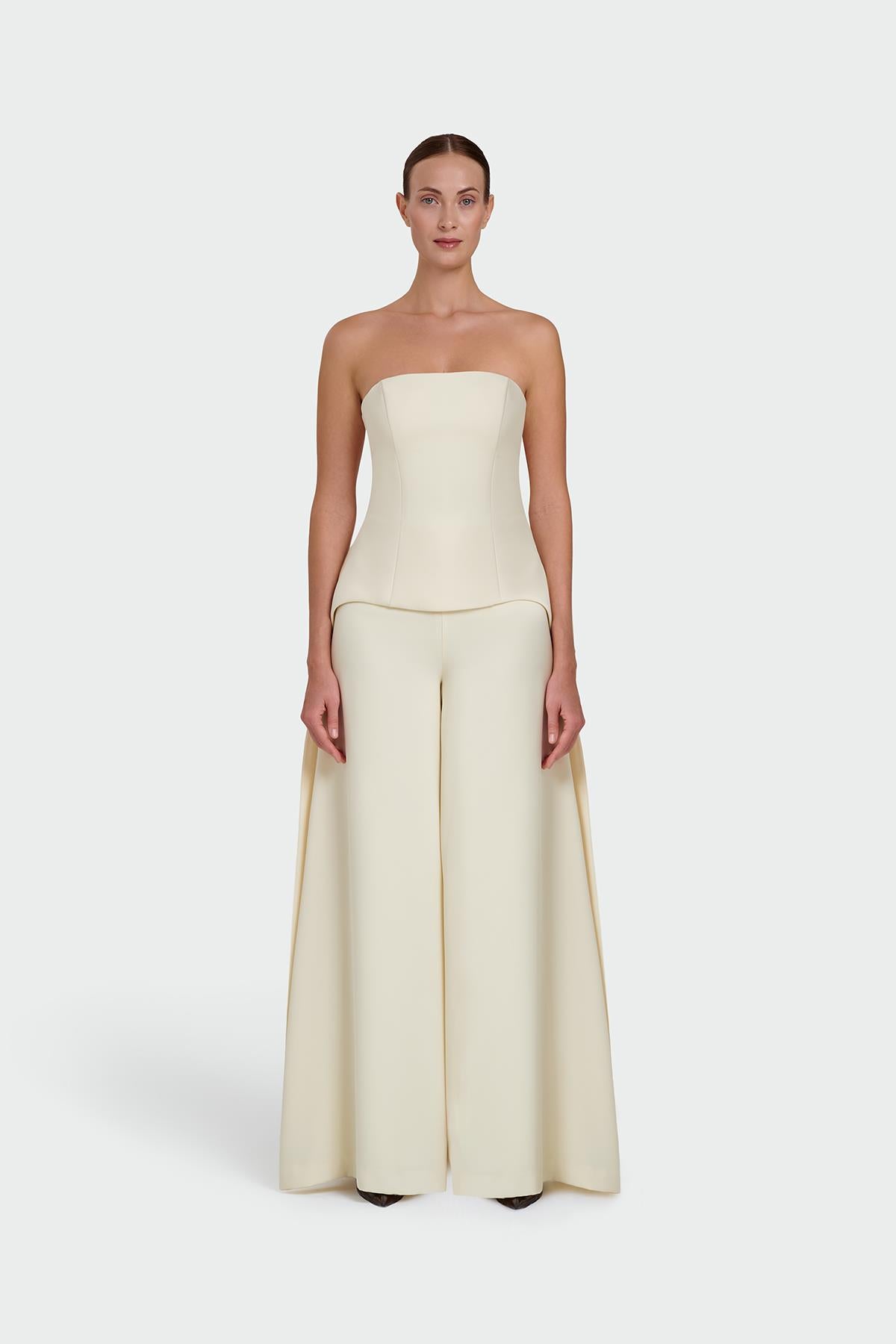 Strapless Tail Detailed Evening Dress Set
