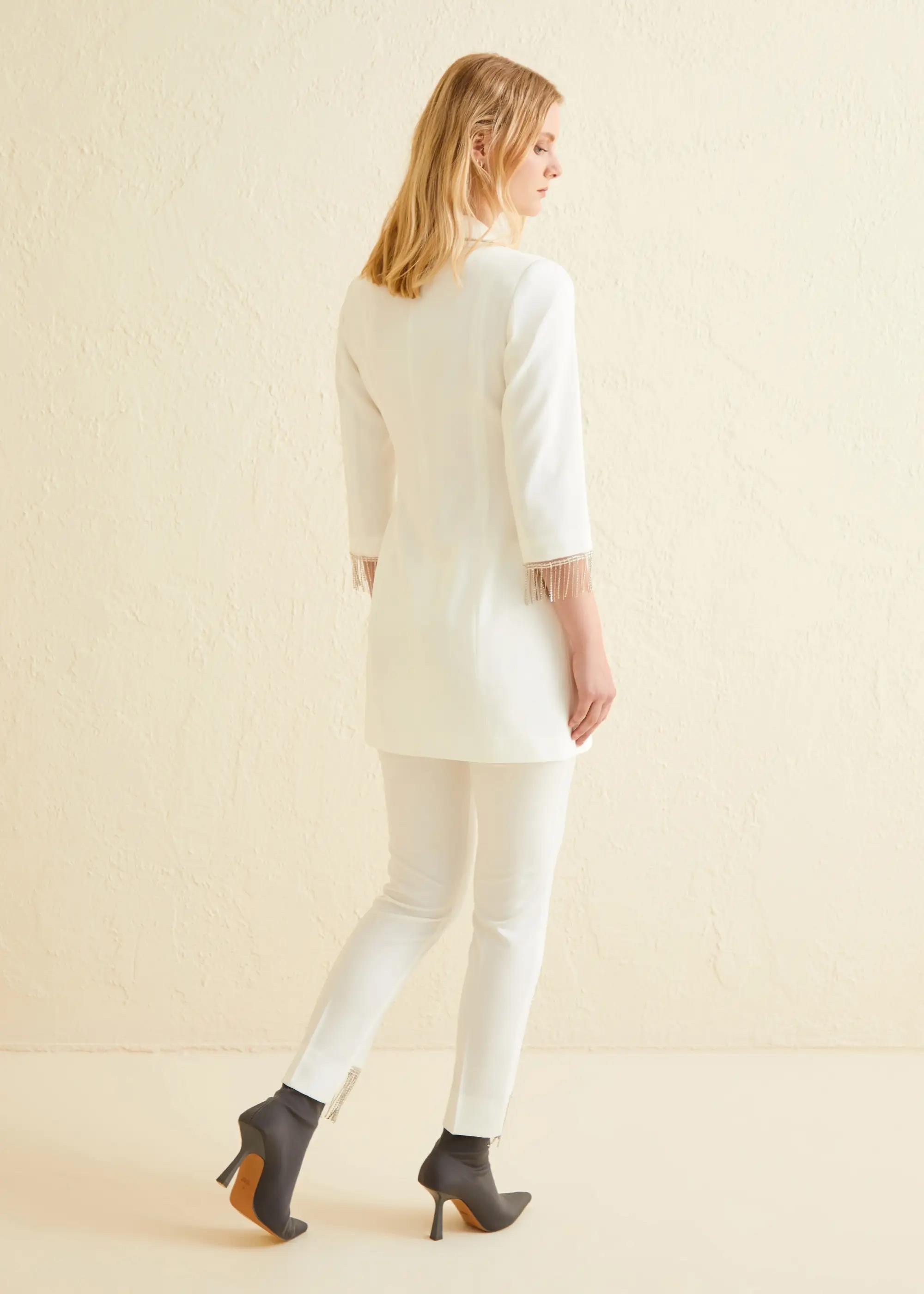 Garni Taş Detaylı Dar Paça Kadın Pantolon - Eser Giyim