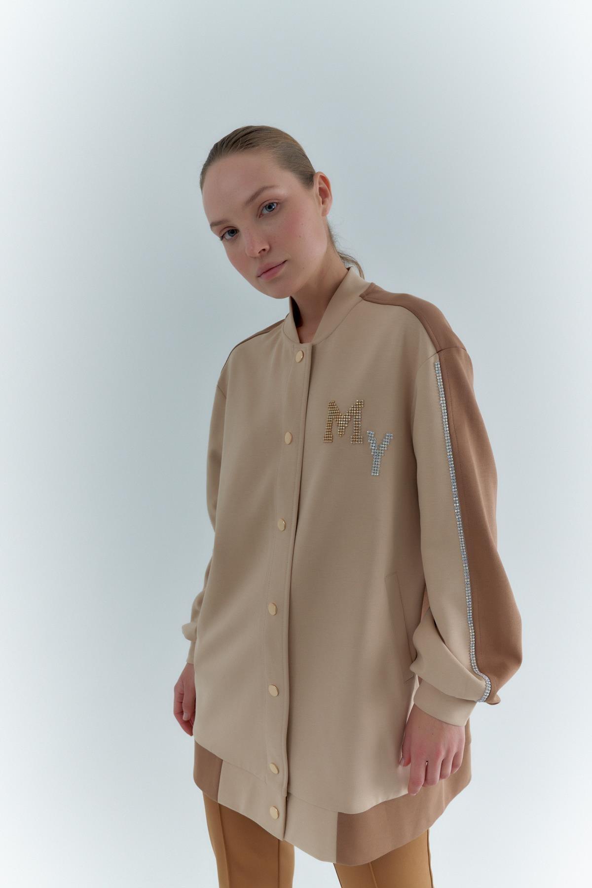 Taşlı Bomber Kadın Ceket - Eser Giyim