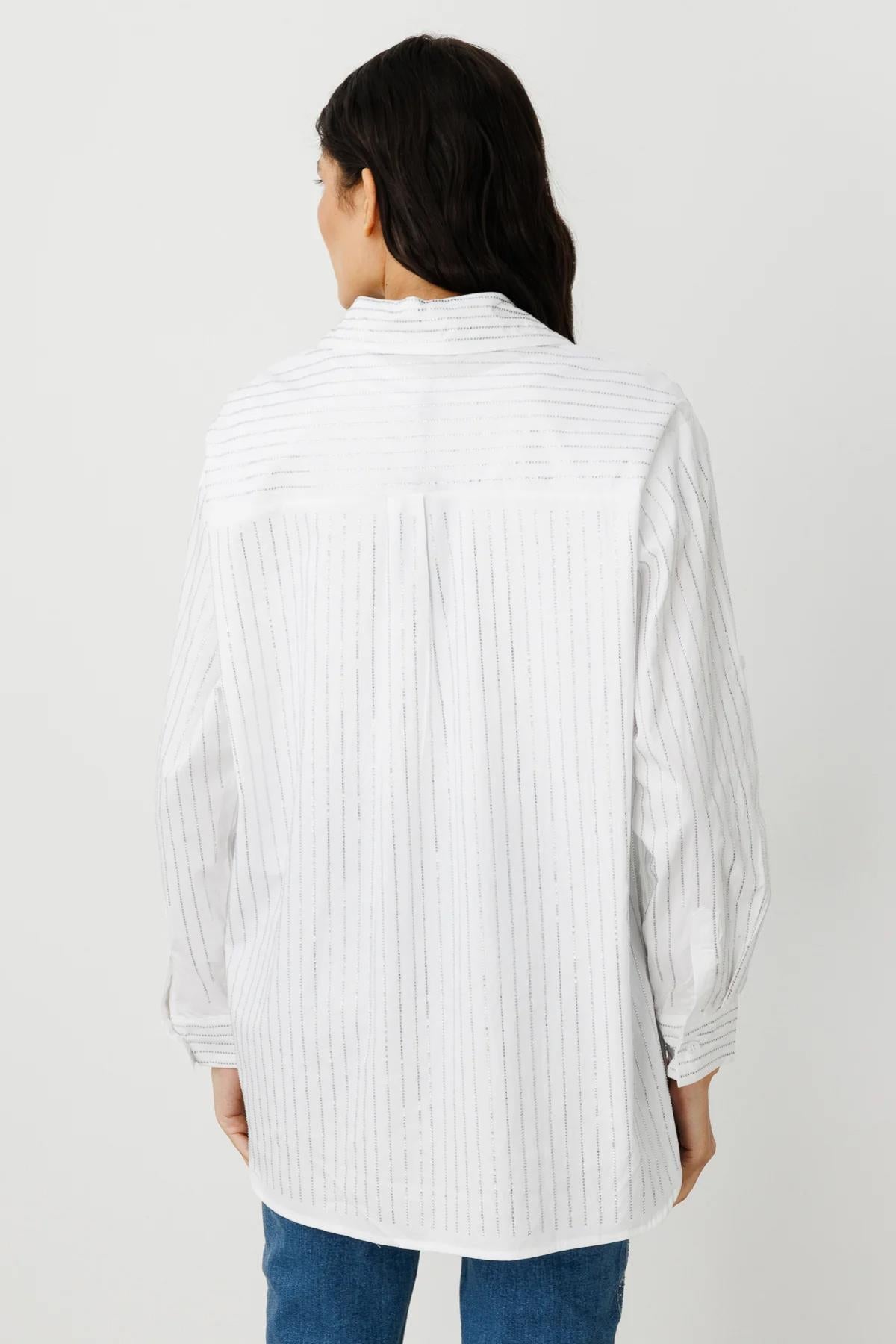 Stoned Vertical Stripe Detailed Button-down Shirt
