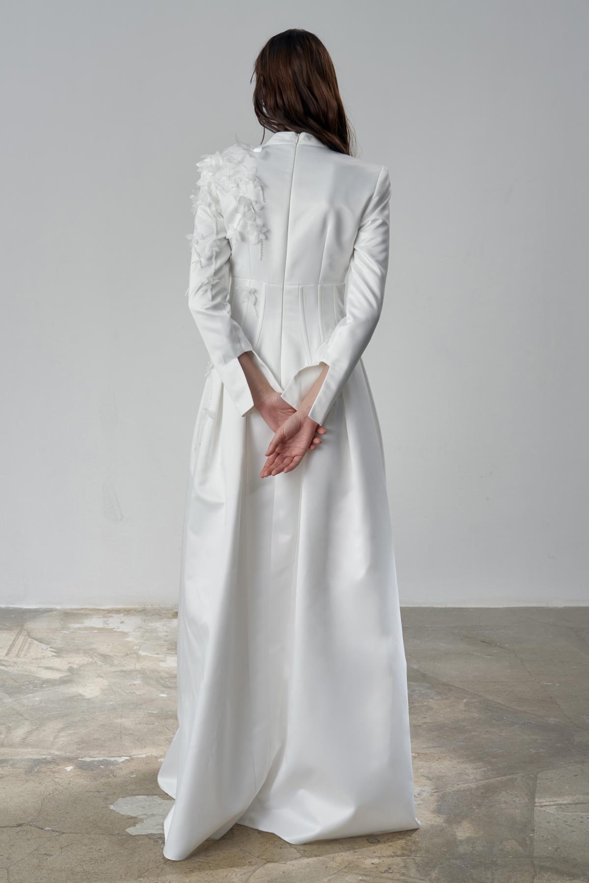 Tek Yan Komple Kabartma Çiçek Elbise - Eser Giyim