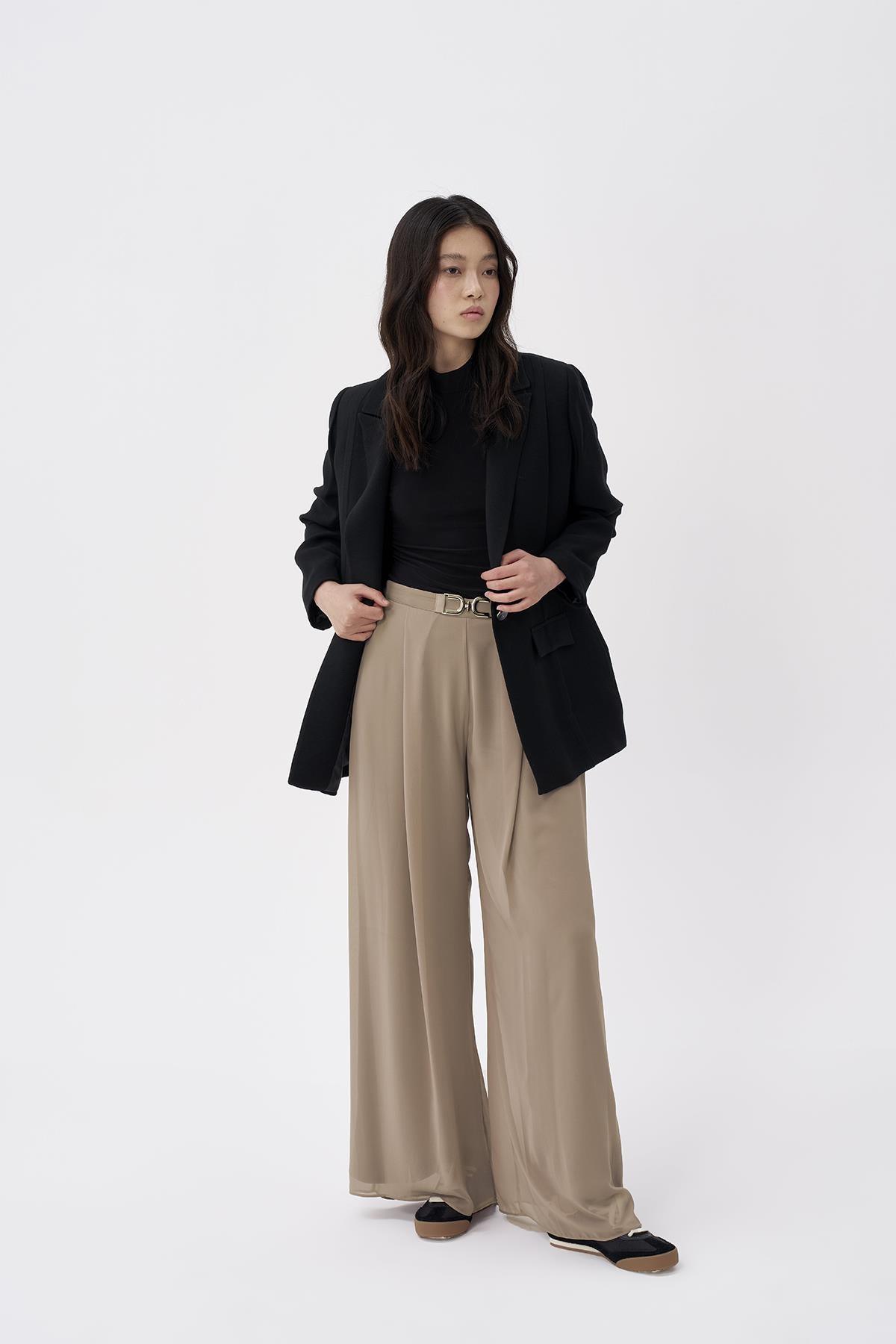 Tokalı Bol Paça Pantolon - Eser Giyim