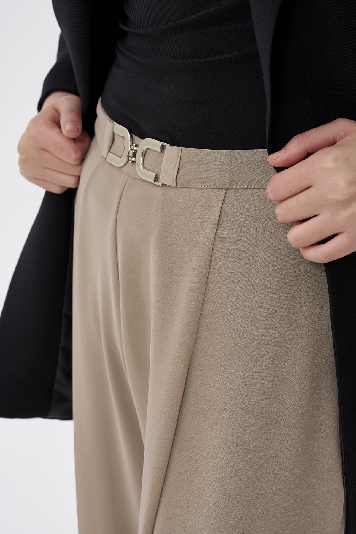 Tokalı Bol Paça Pantolon - Eser Giyim