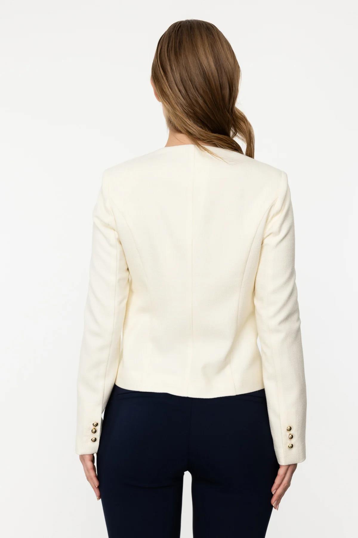 Top Düğmeli Kapak Cepli Ceket - Eser Giyim