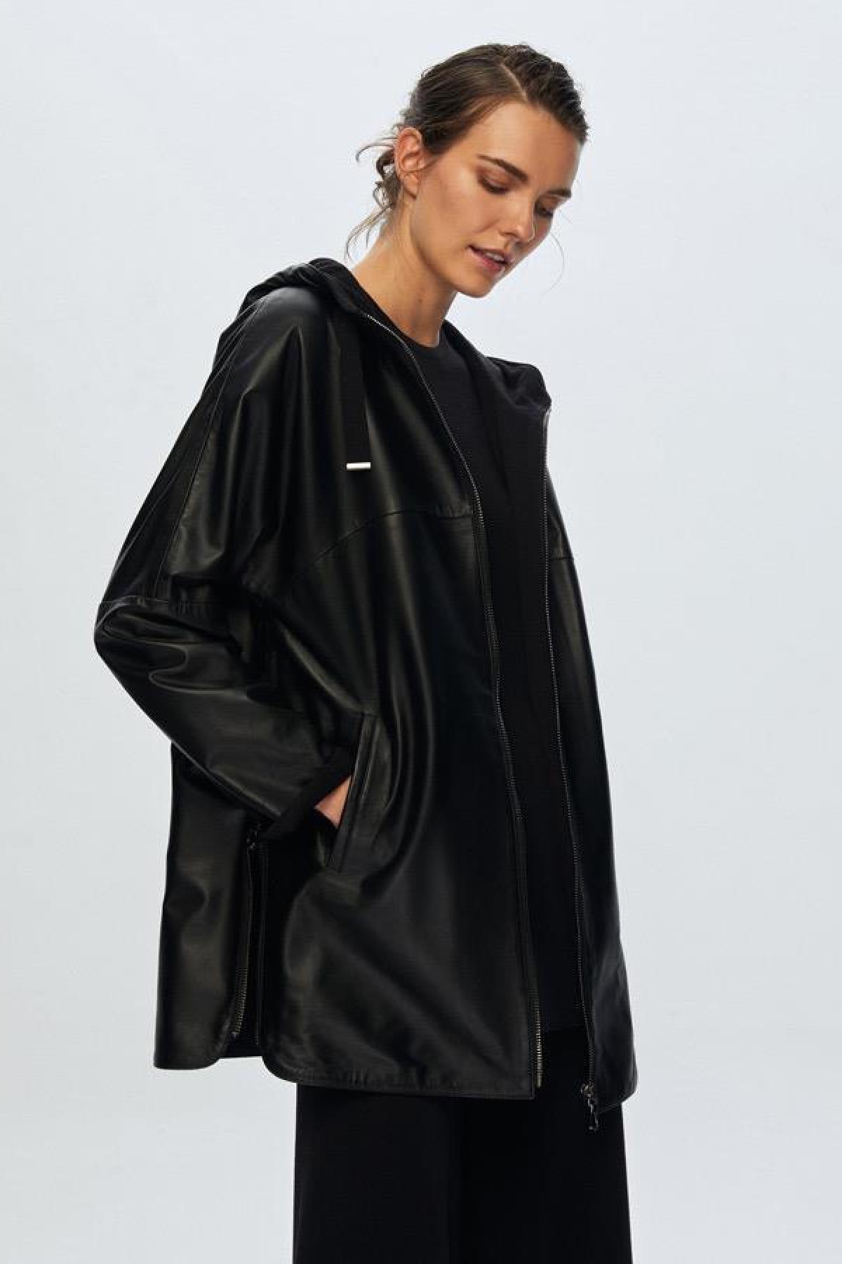 Triko Astarlı Deri Ceket - Eser Giyim