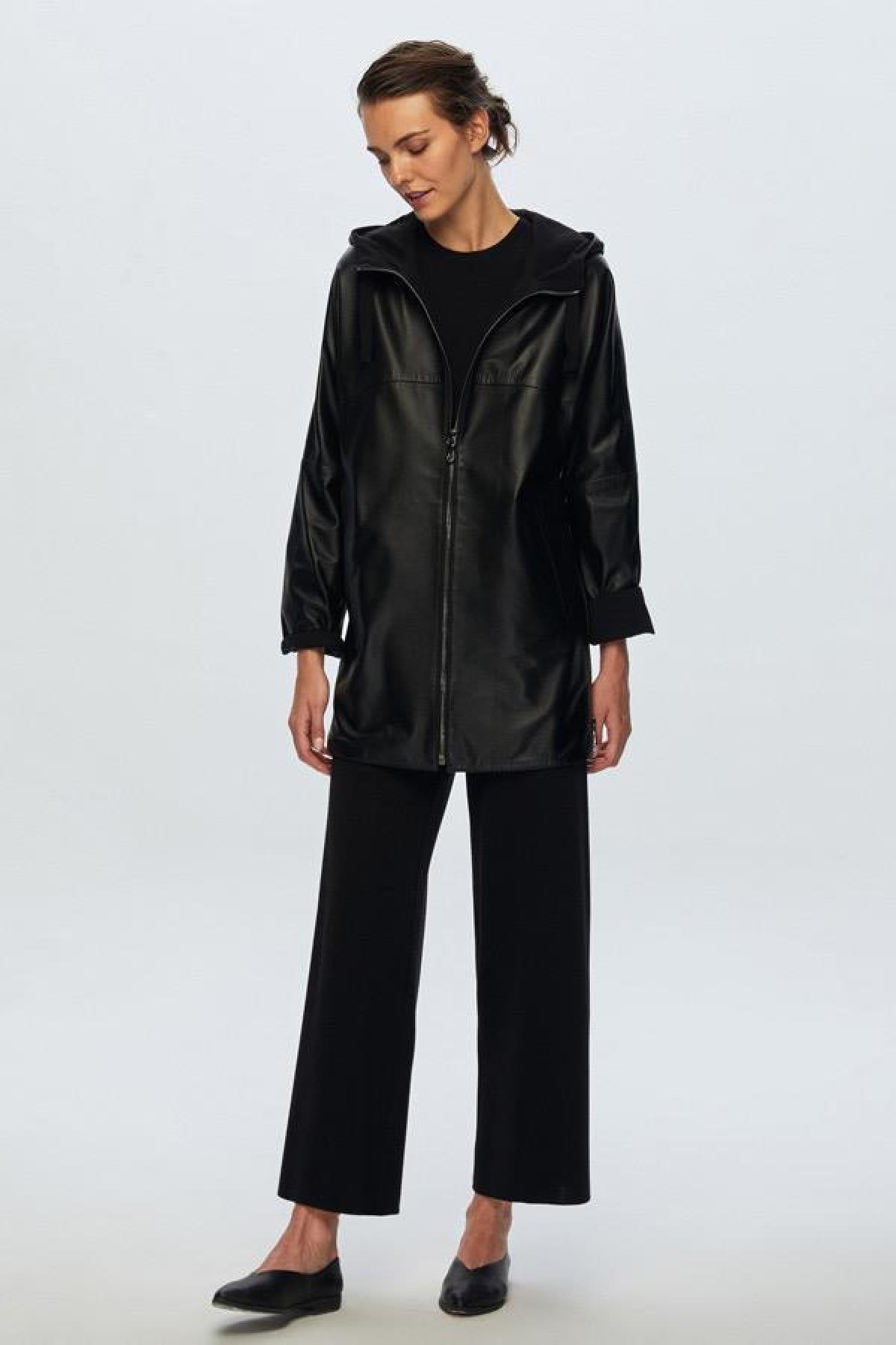 Triko Astarlı Deri Ceket - Eser Giyim