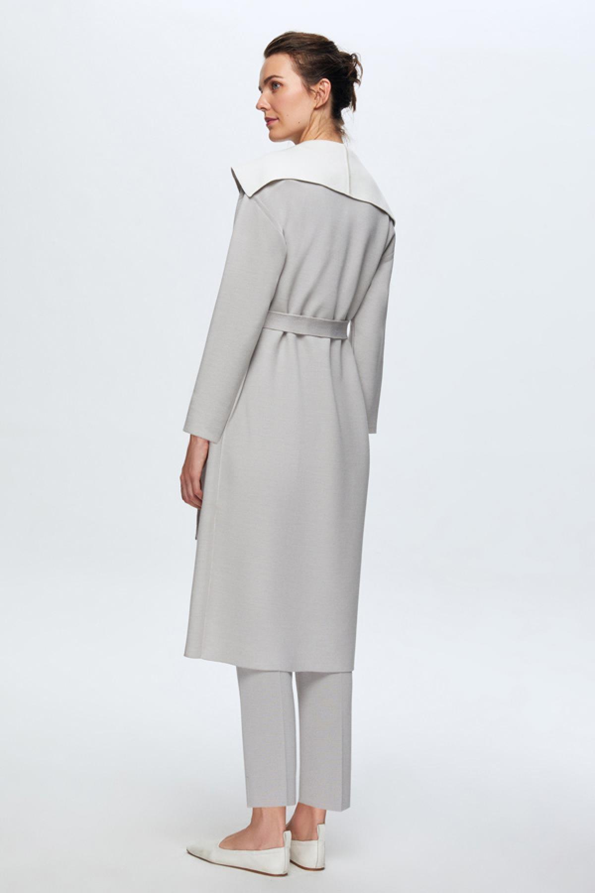 Miss Dalida Triko Şal Yaka Kuşaklı Uzun Kadın Hırka - Eser Giyim