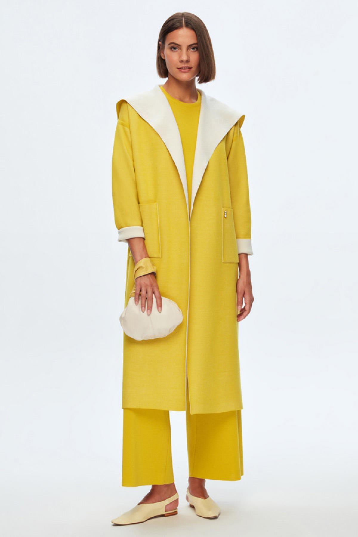 Miss Dalida Triko Şal Yaka Kuşaklı Uzun Kadın Hırka - Eser Giyim