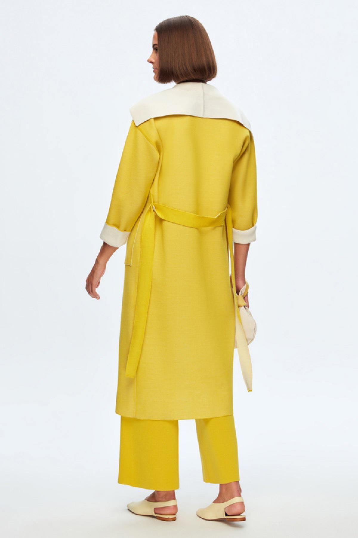 Miss Dalida Triko Şal Yaka Kuşaklı Uzun Kadın Hırka - Eser Giyim