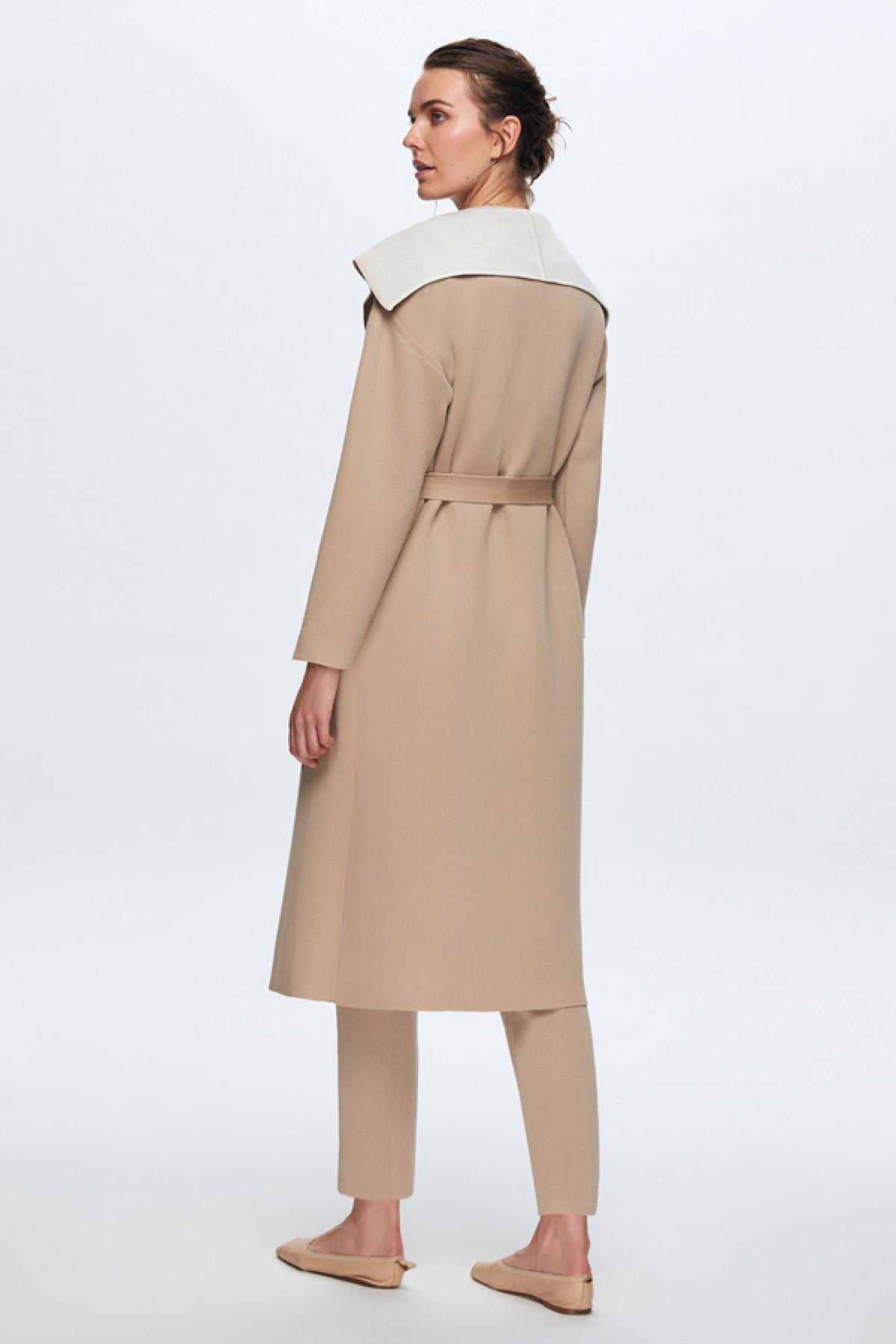 Miss Dalida Triko Şal Yaka Kuşaklı Uzun Kadın Hırka - Eser Giyim