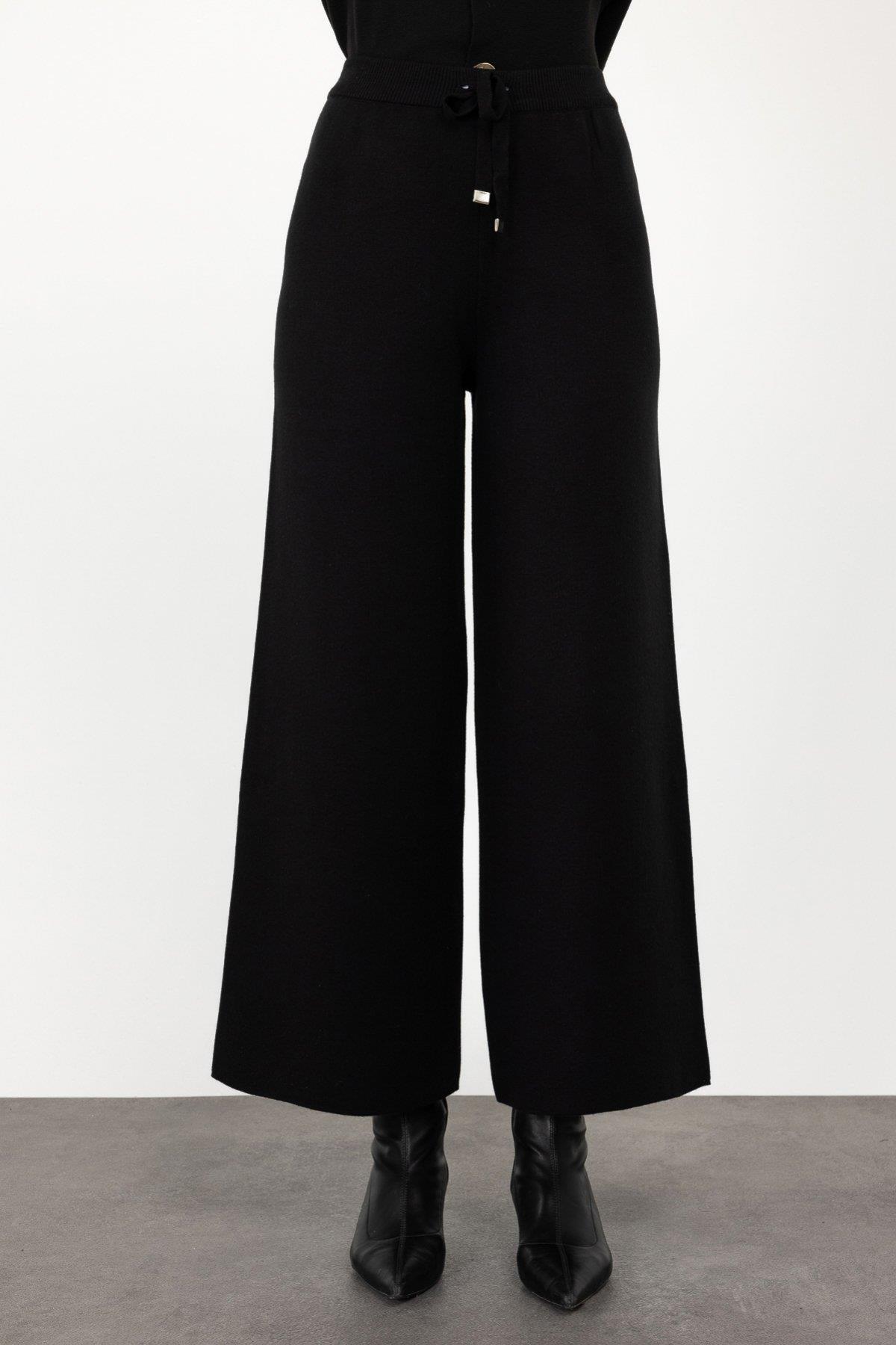 Uzun Bol Paça Ttriko Pantolon - Eser Giyim