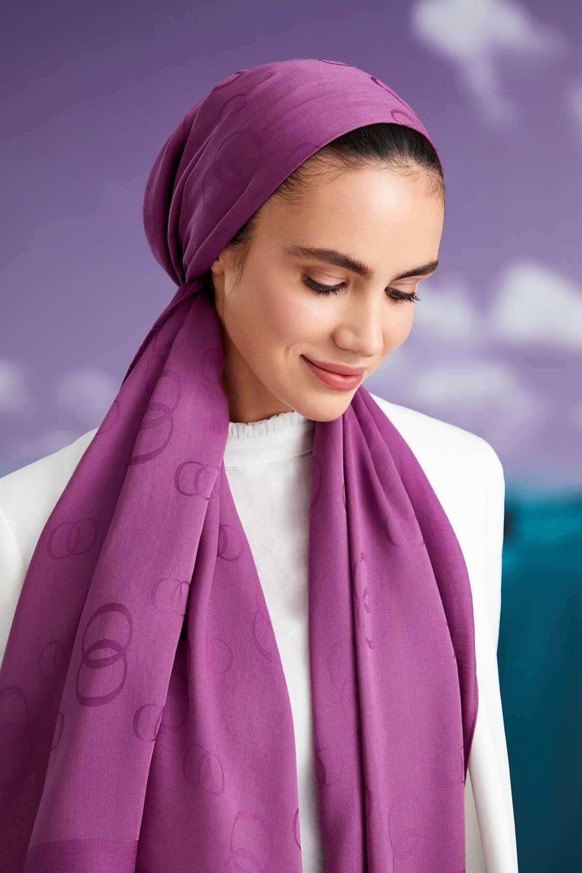 Zincir Kare Pamuk İpek Şal - Eser Giyim