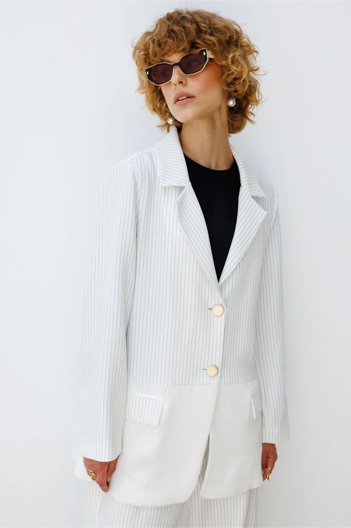 Embroidered Sleeve Detailed Jacket Trouser Set