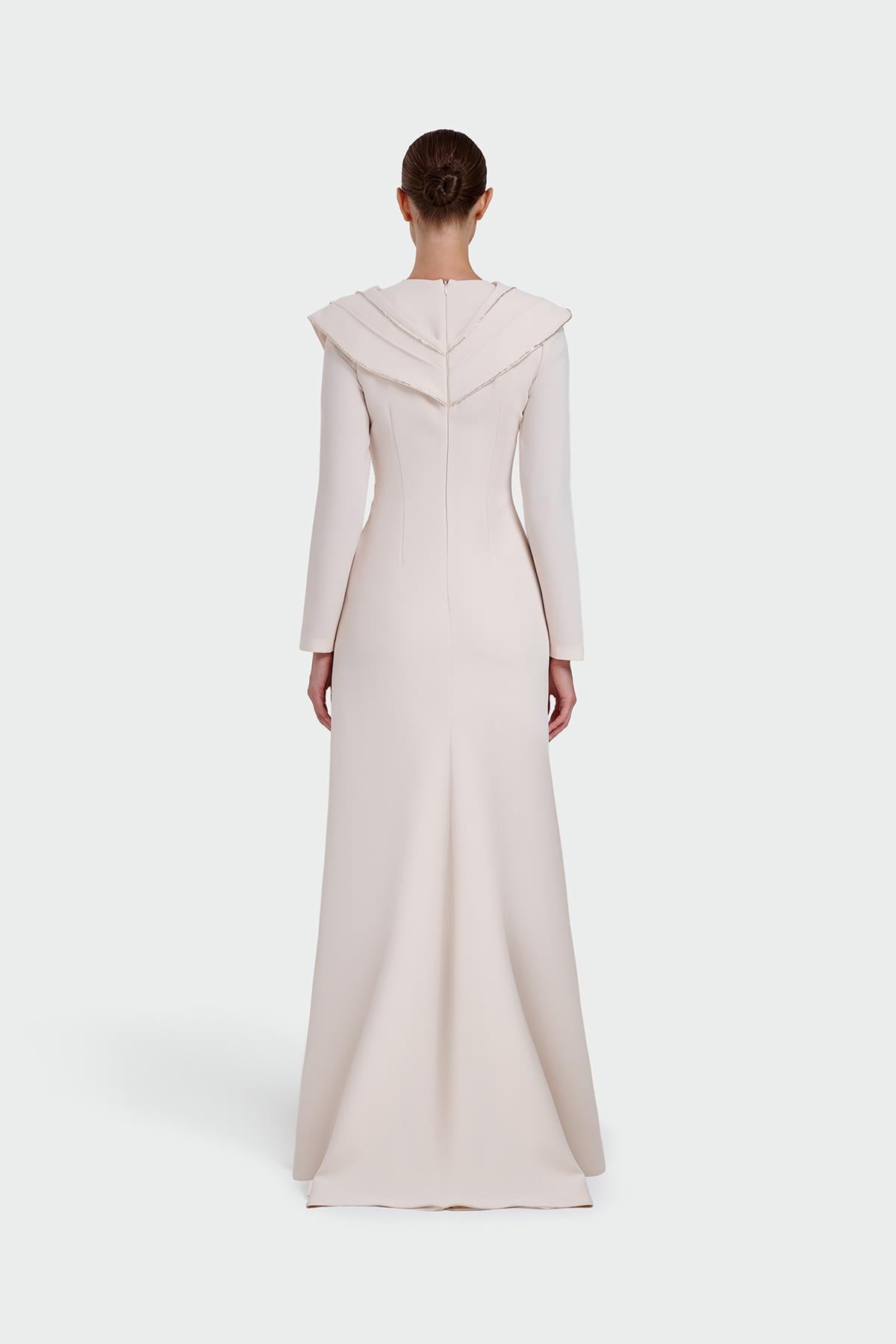 Asymmetrical Strap Detail Evening Dress