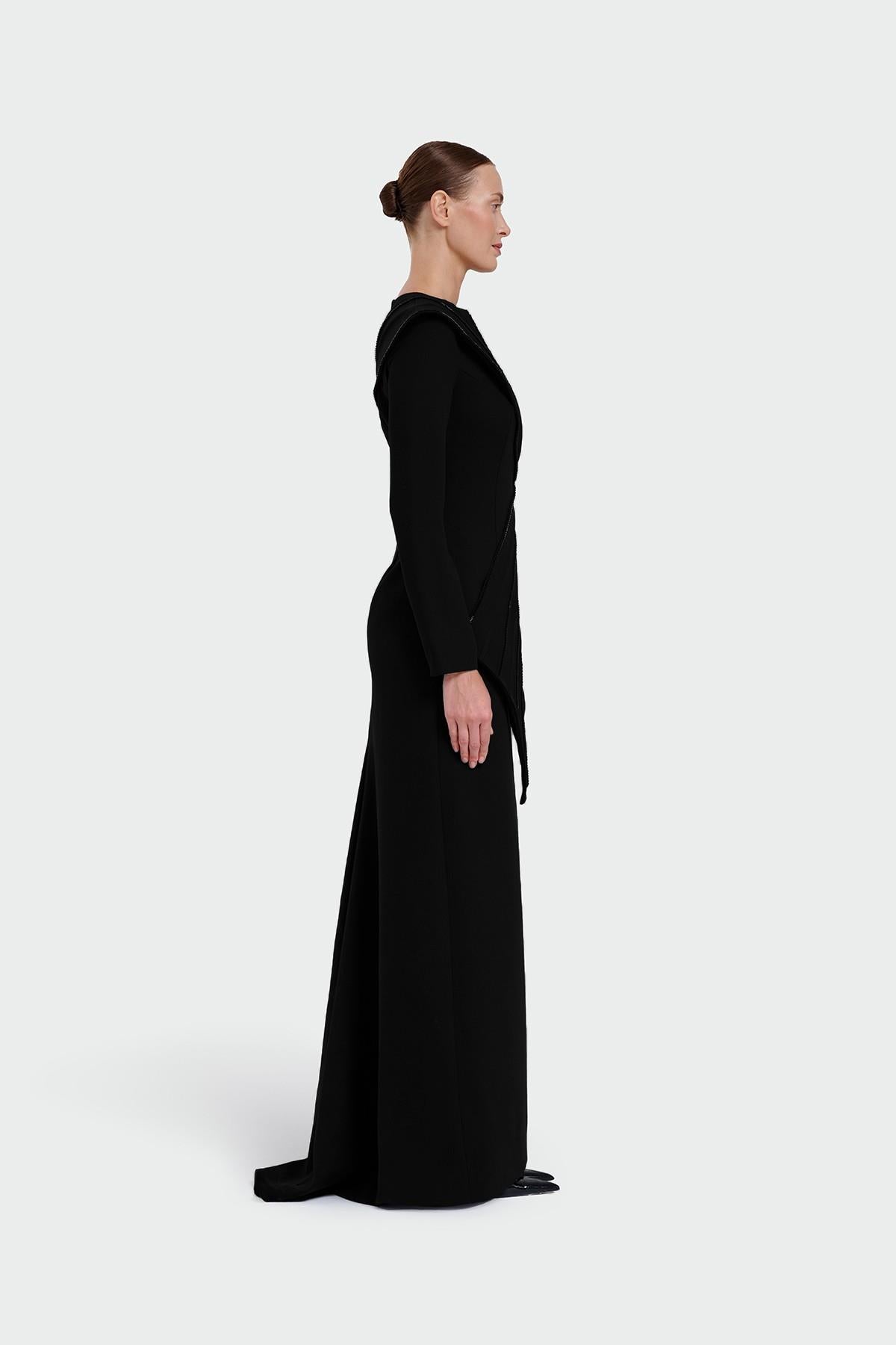 Asymmetrical Strap Detail Evening Dress
