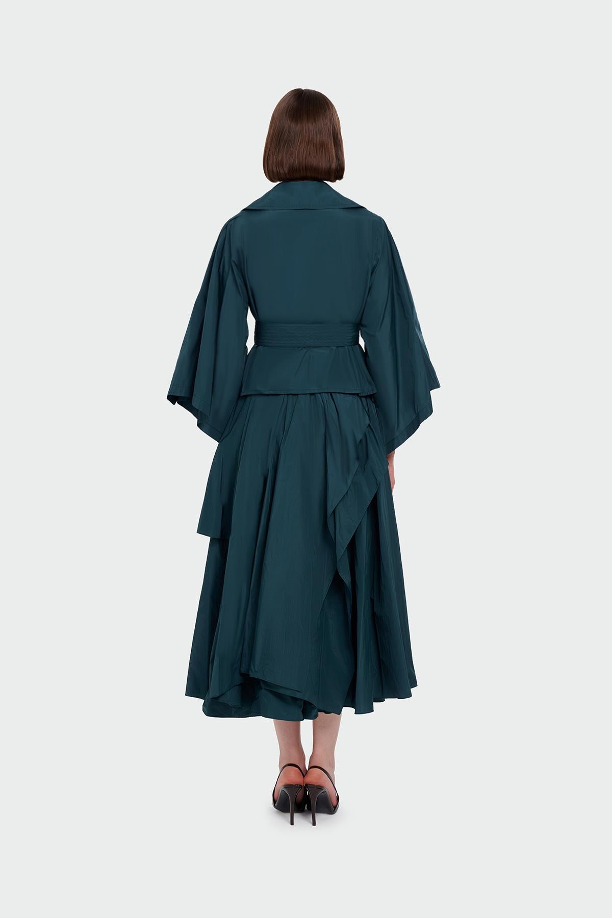 Asimetrik Volan Detaylı Etek