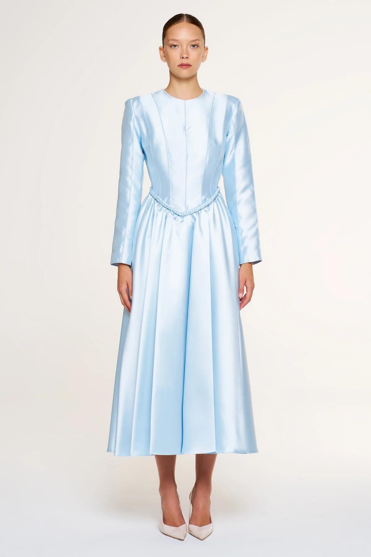 A-Line Evening Dress with Waist Details