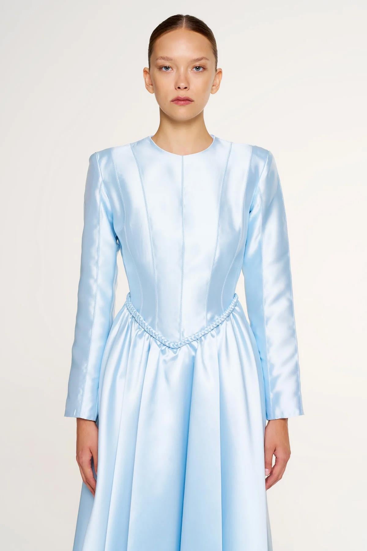 A-Line Evening Dress with Waist Details