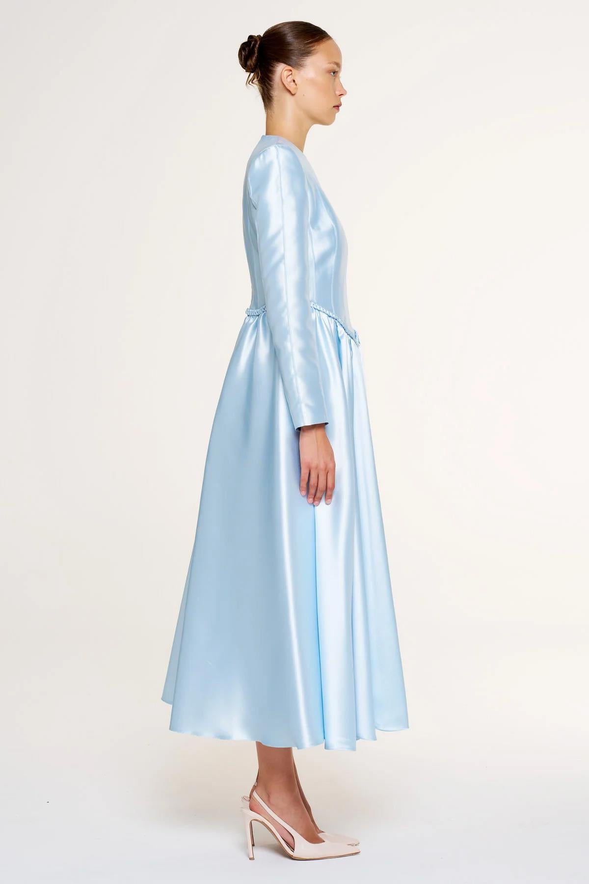A-Line Evening Dress with Waist Details