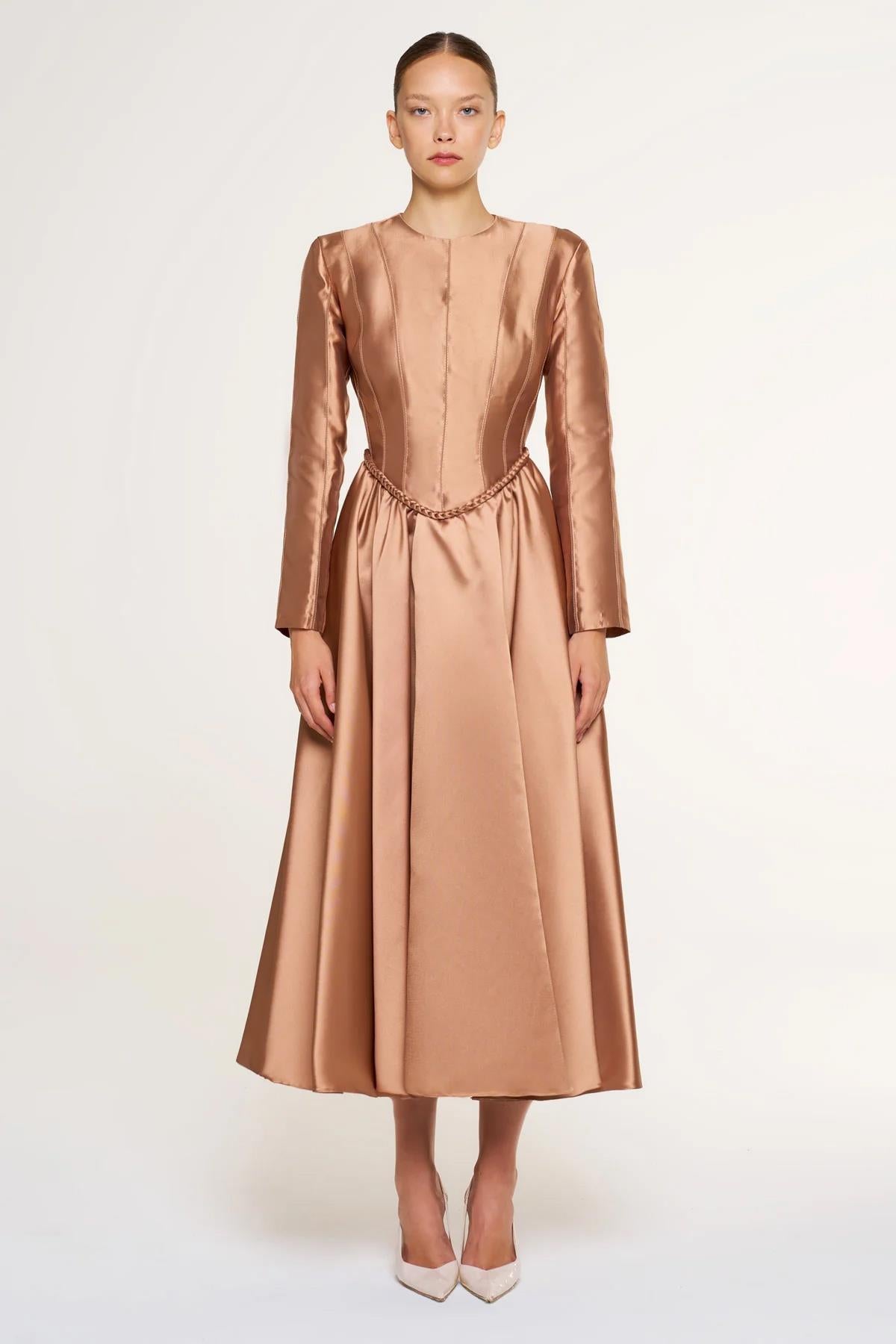 A-Line Evening Dress with Waist Details