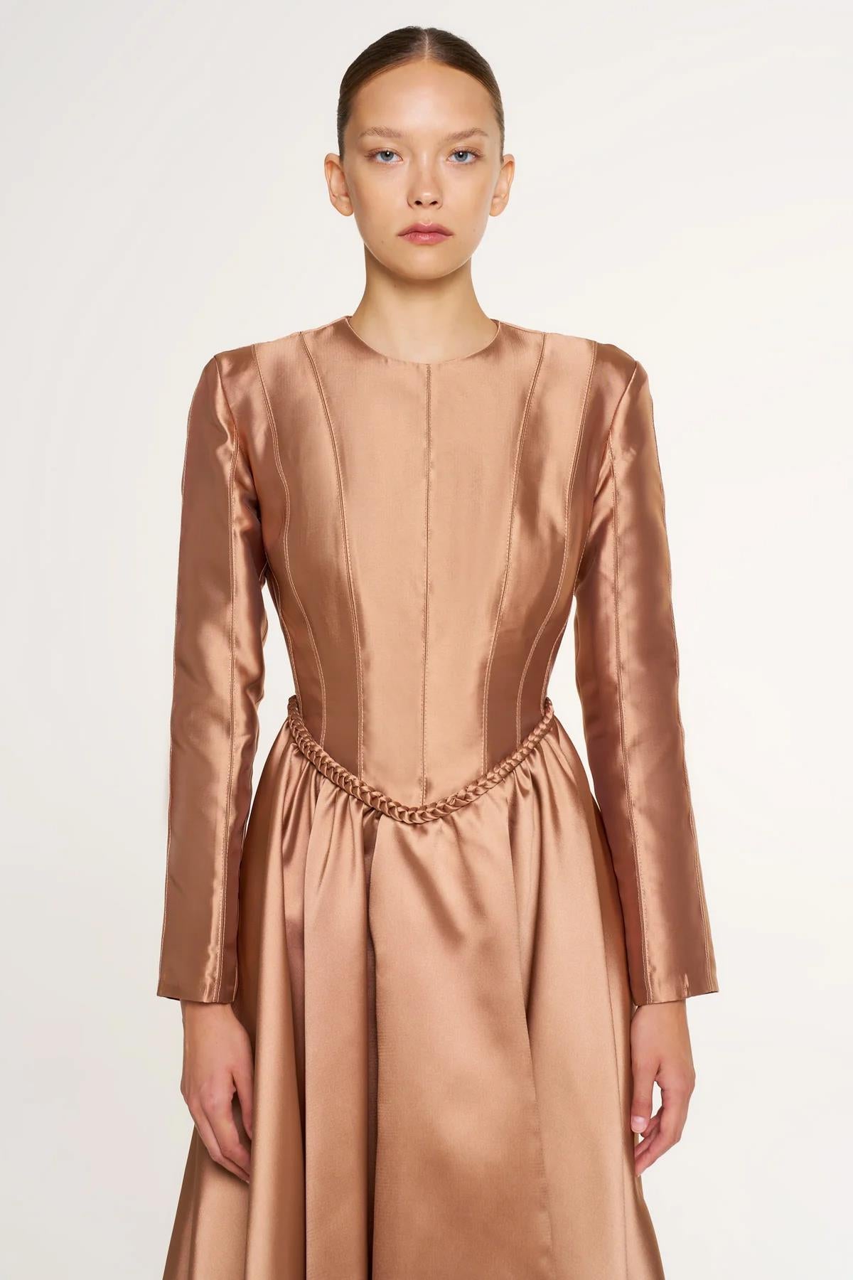 A-Line Evening Dress with Waist Details