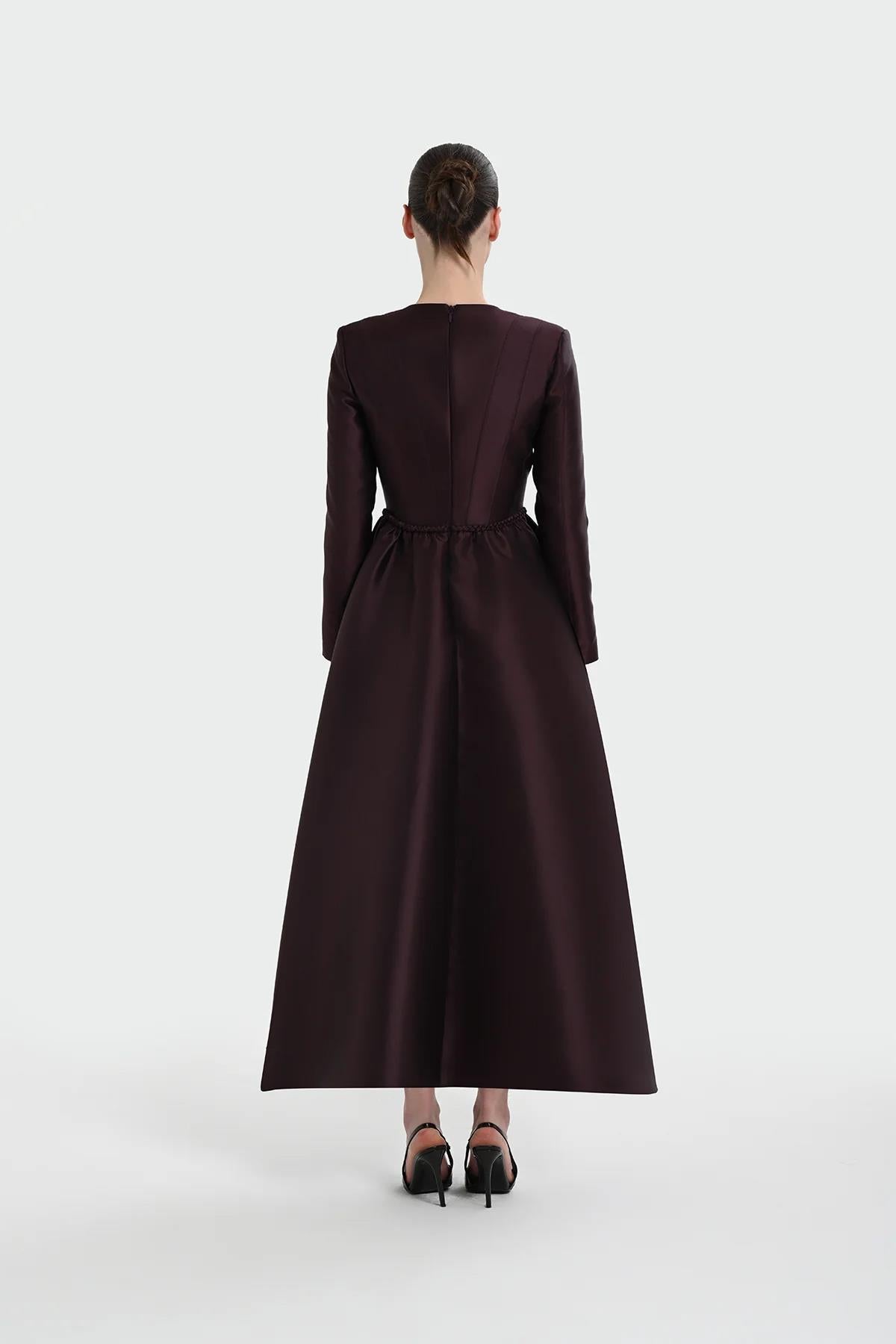 A-Line Evening Dress with Waist Details