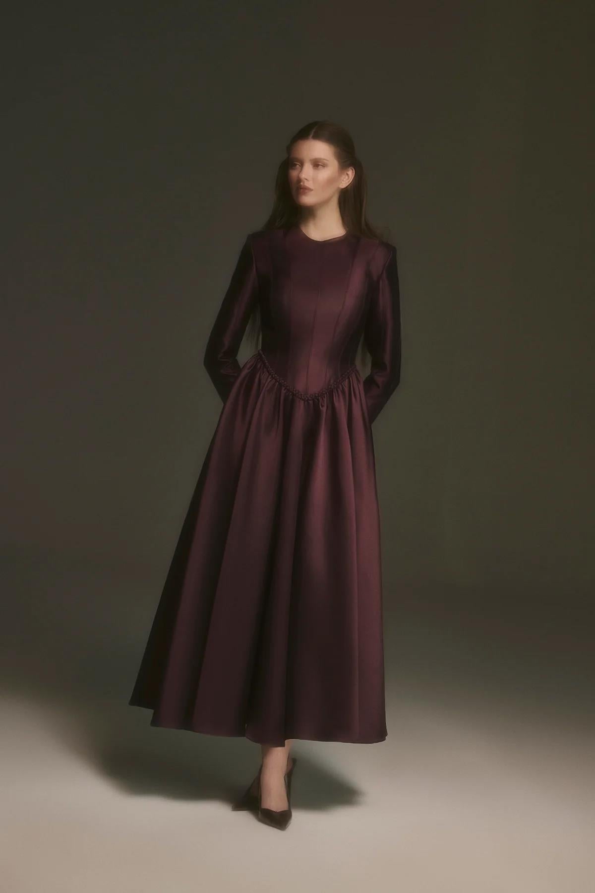 A-Line Evening Dress with Waist Details