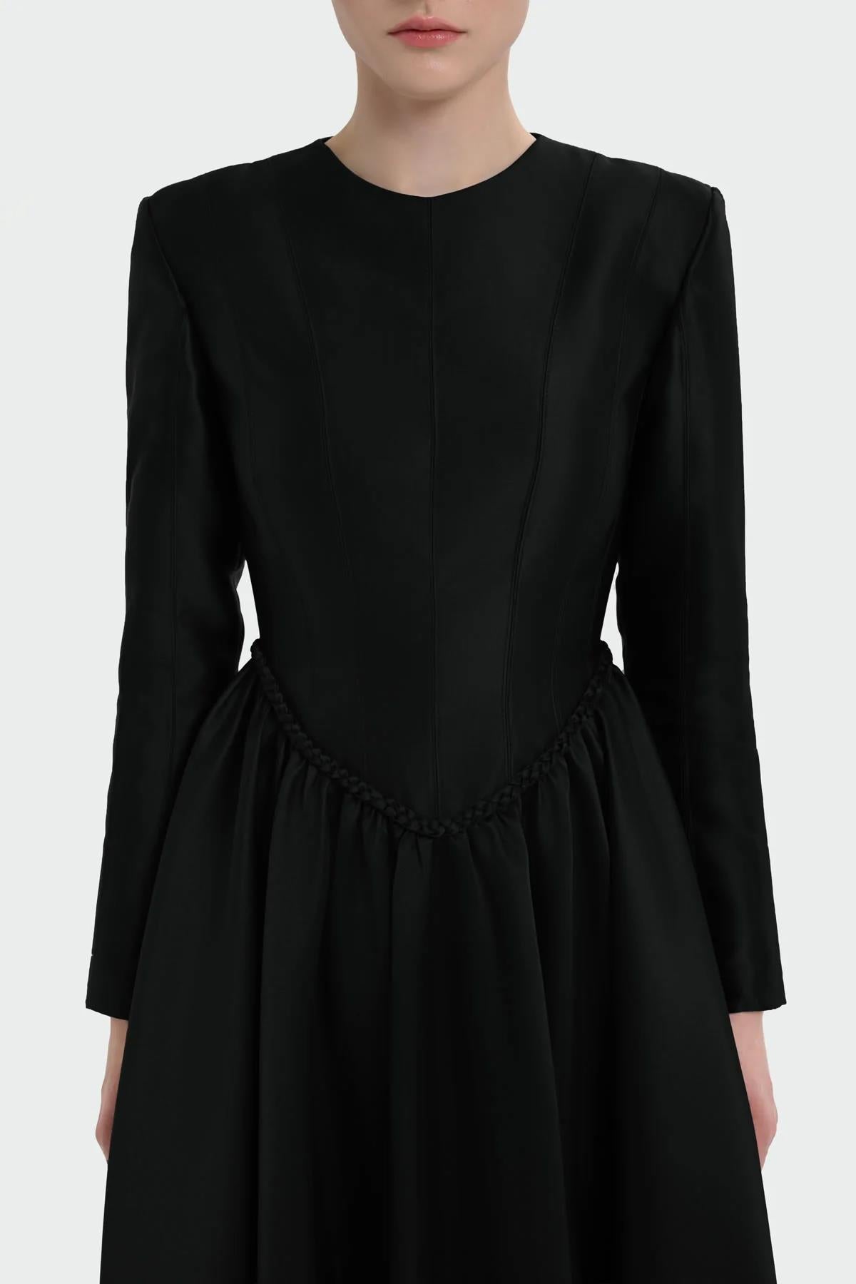 A-Line Evening Dress with Waist Details