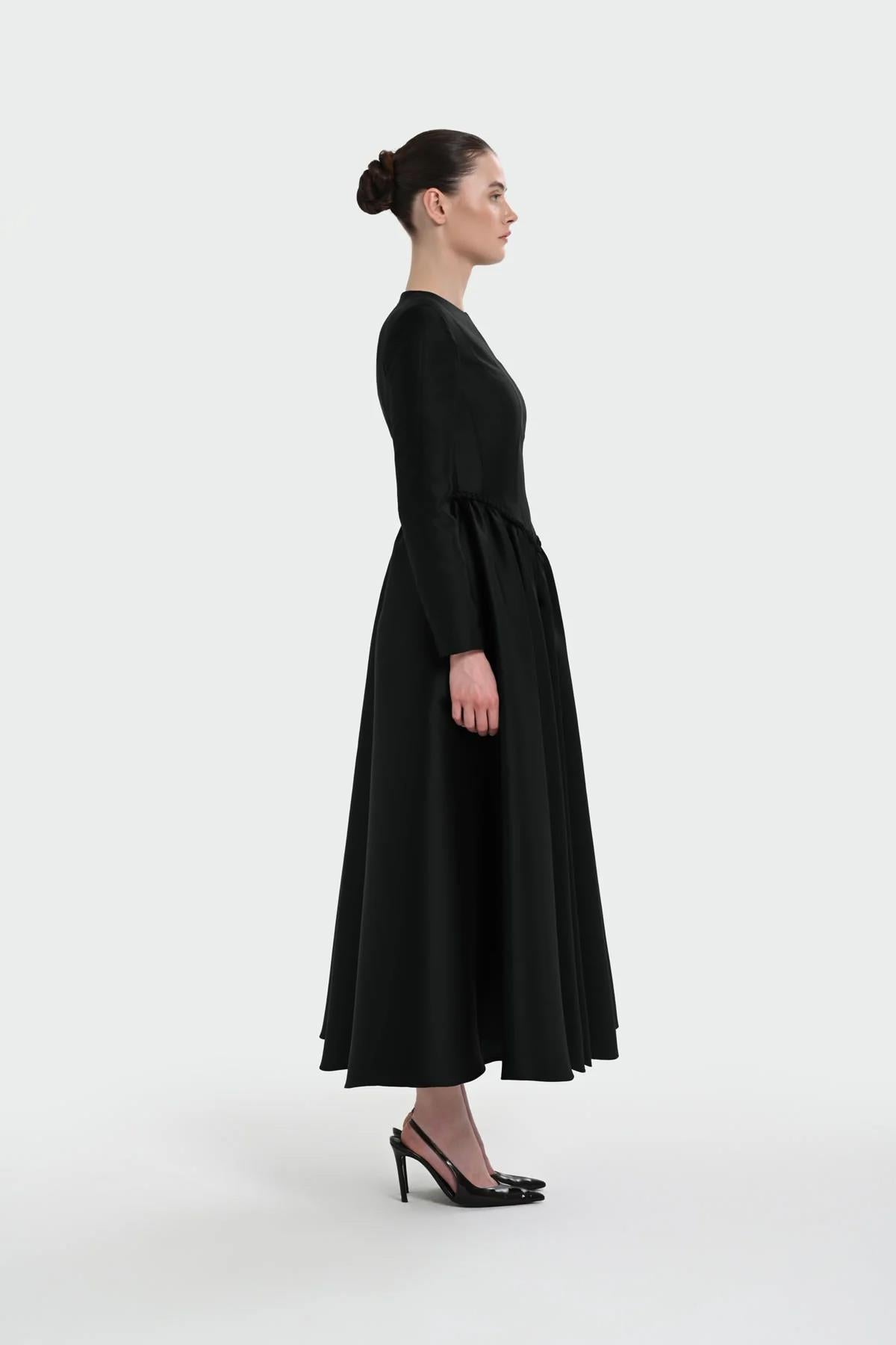 A-Line Evening Dress with Waist Details
