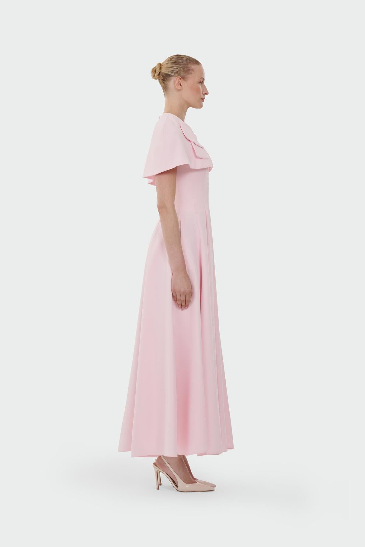 Bolero Detailed Strapless Flared Skirt Evening Dress