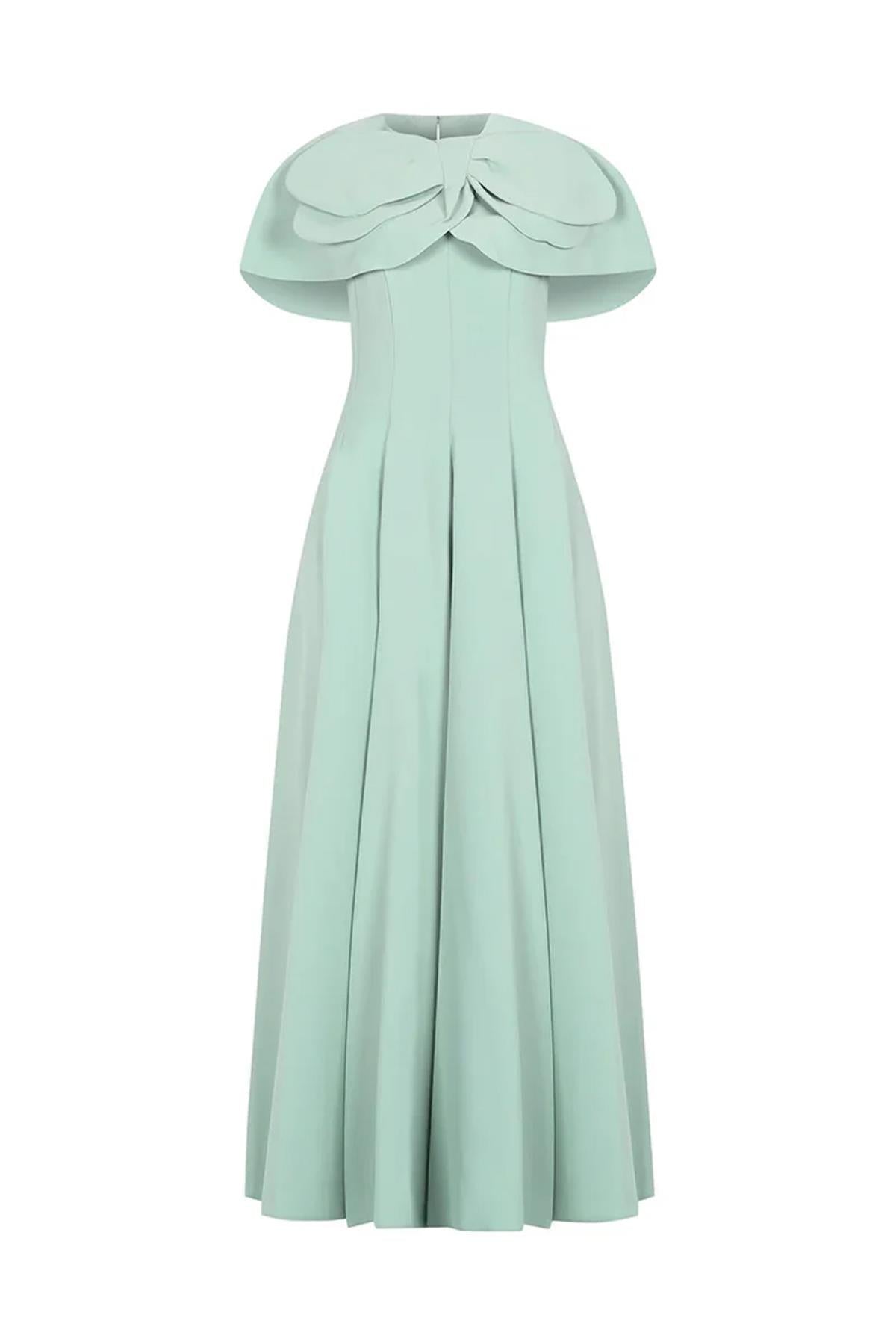 Bolero Detailed Strapless Flared Skirt Evening Dress