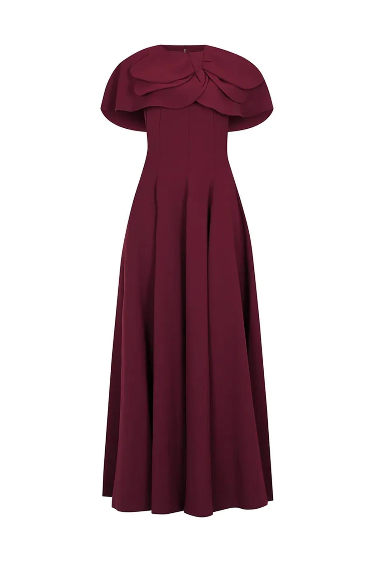 Bolero Detailed Strapless Flared Skirt Evening Dress