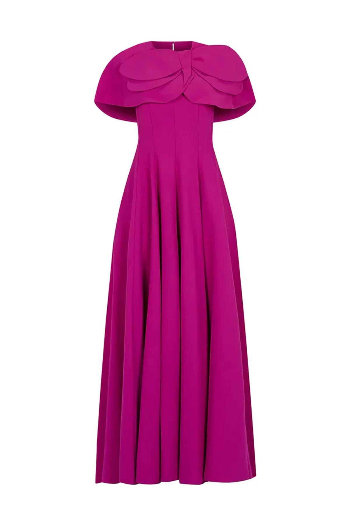 Bolero Detailed Strapless Flared Skirt Evening Dress