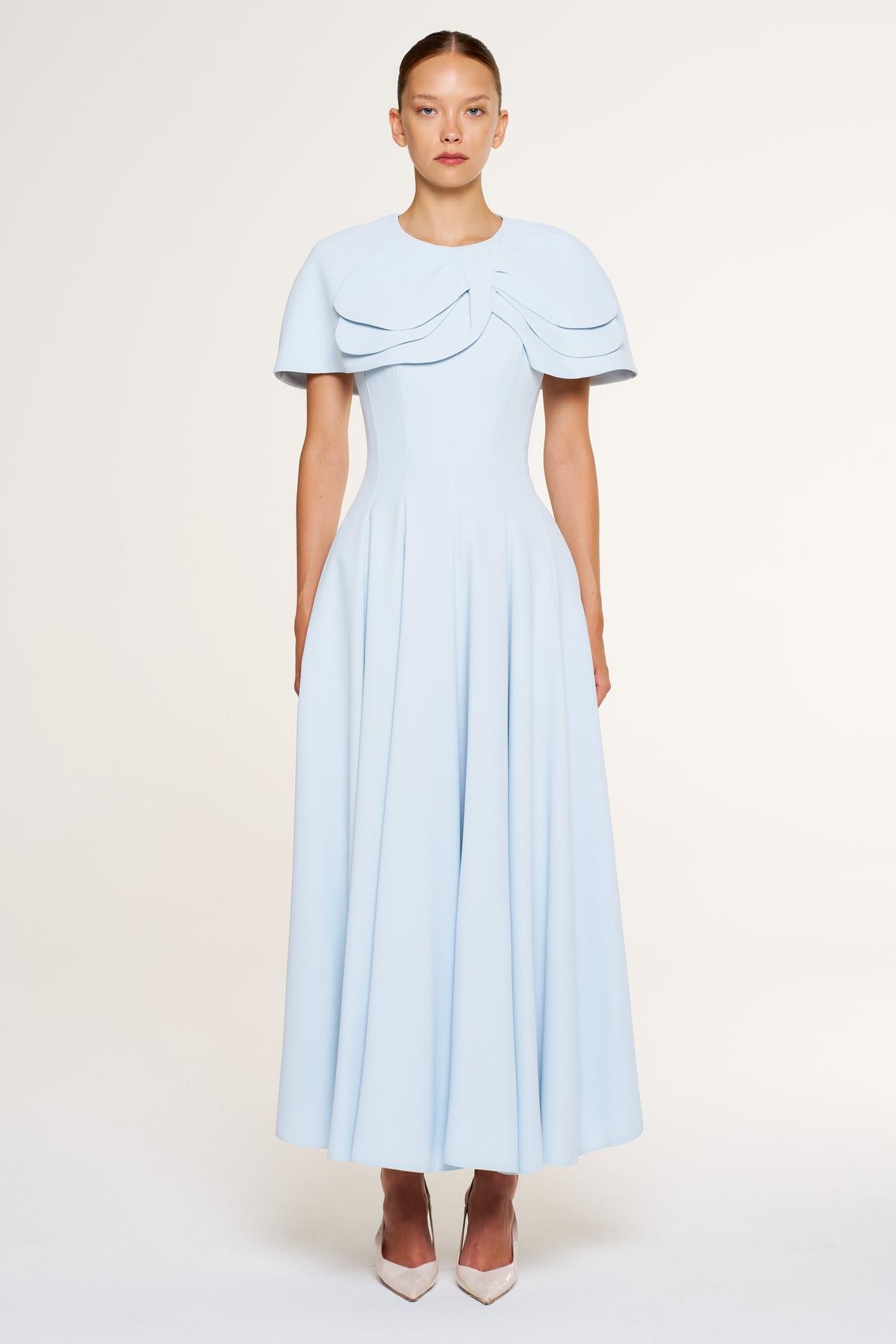 Bolero Detailed Strapless Flared Skirt Evening Dress