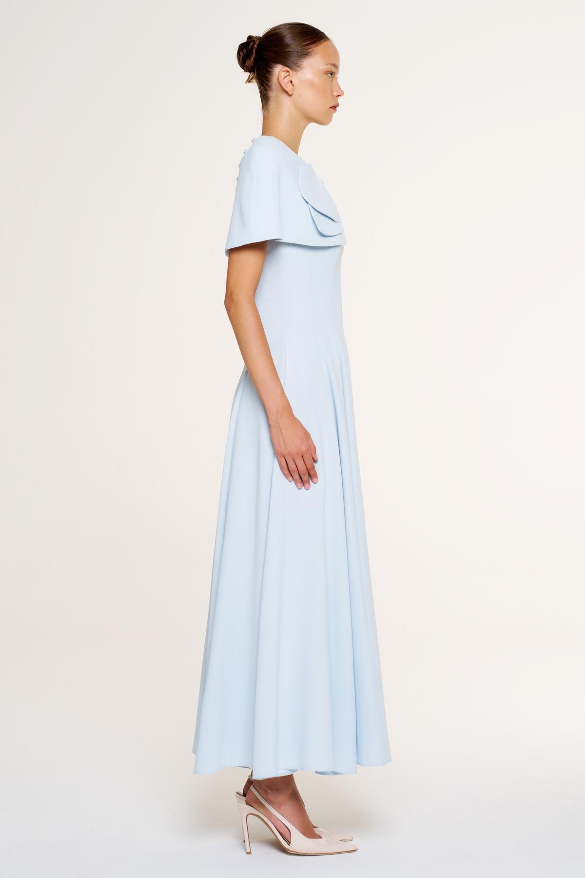 Bolero Detailed Strapless Flared Skirt Evening Dress