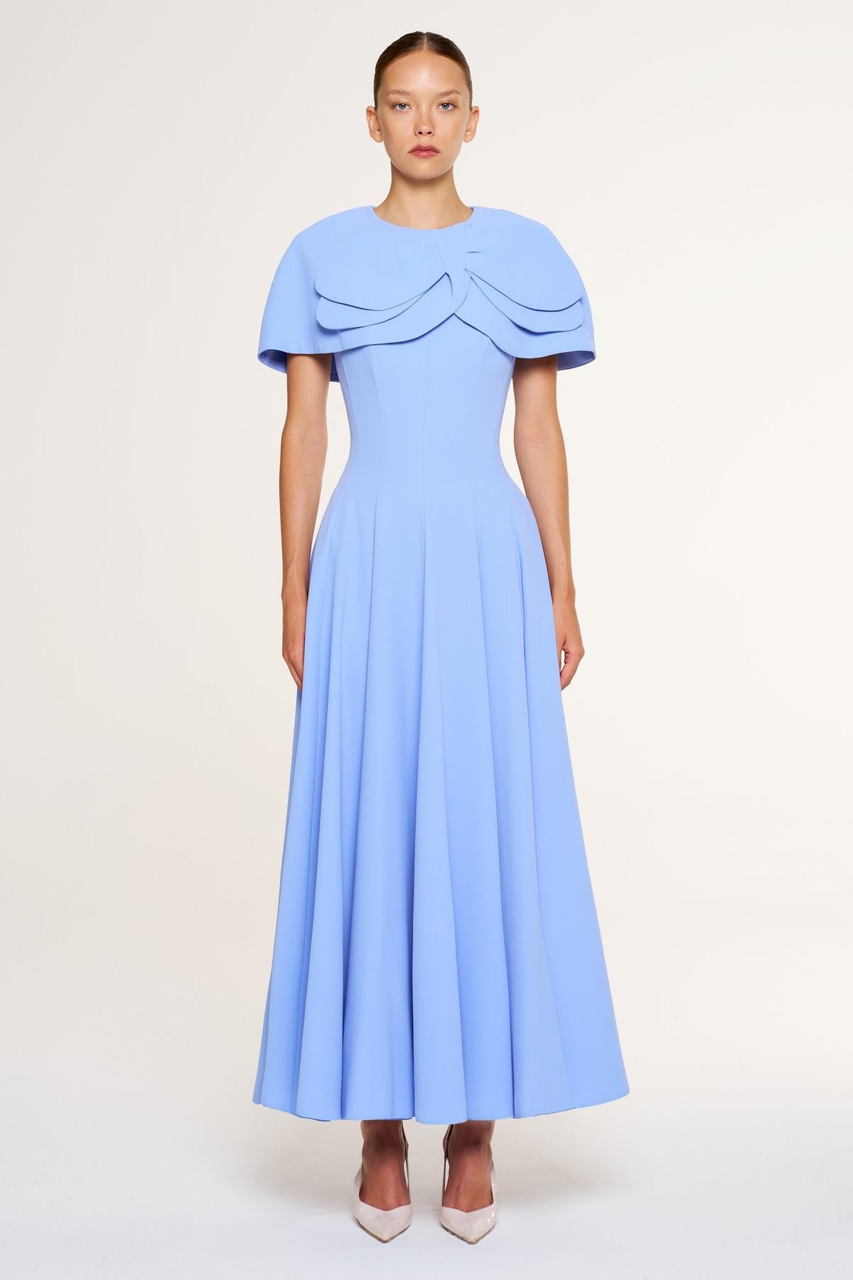Bolero Detailed Strapless Flared Skirt Evening Dress