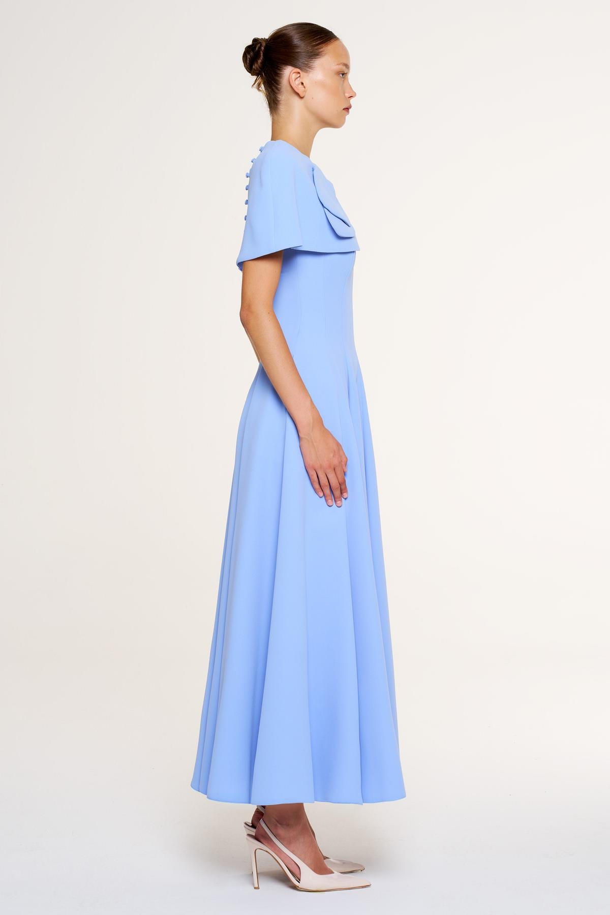 Bolero Detailed Strapless Flared Skirt Evening Dress