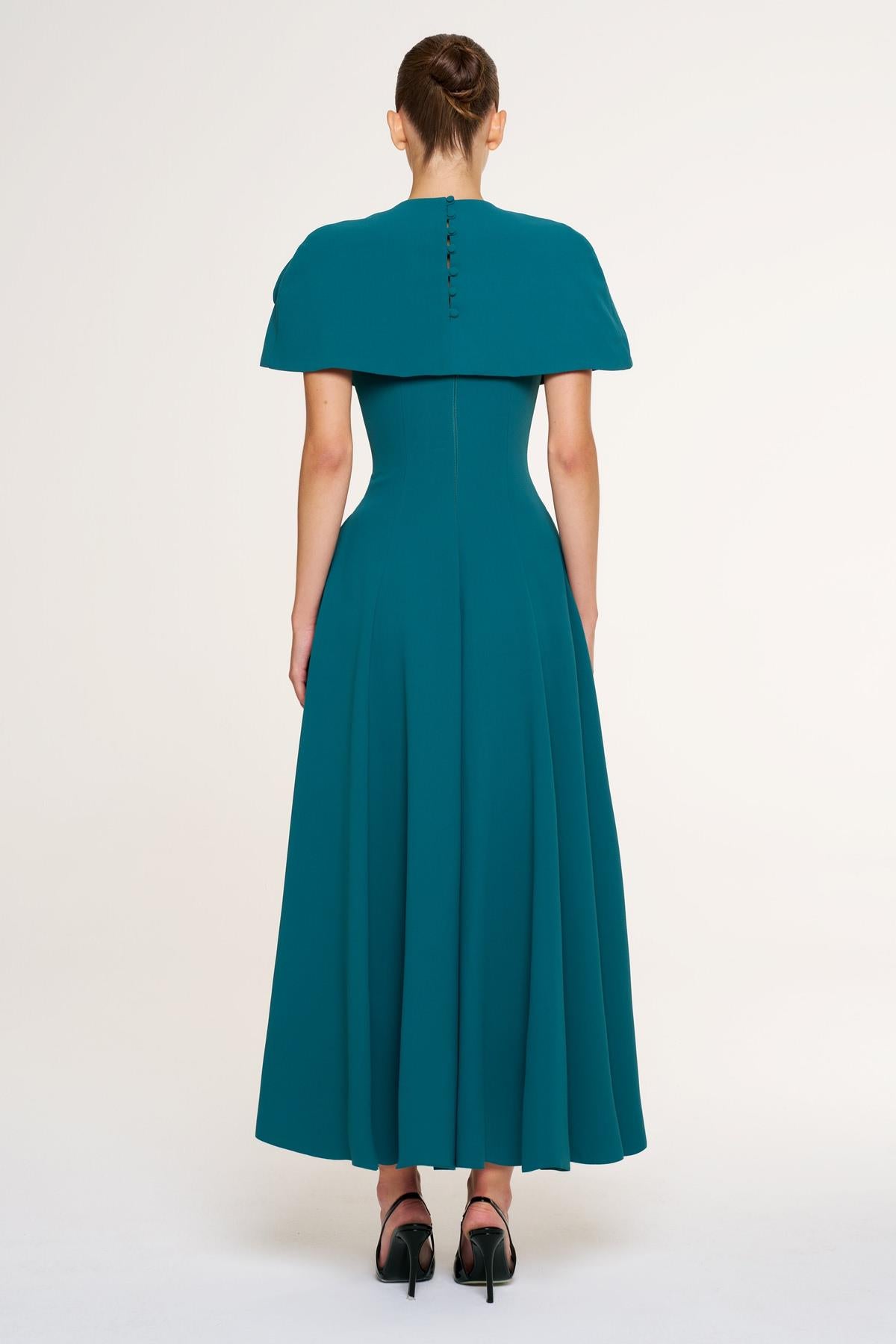 Bolero Detailed Strapless Flared Skirt Evening Dress